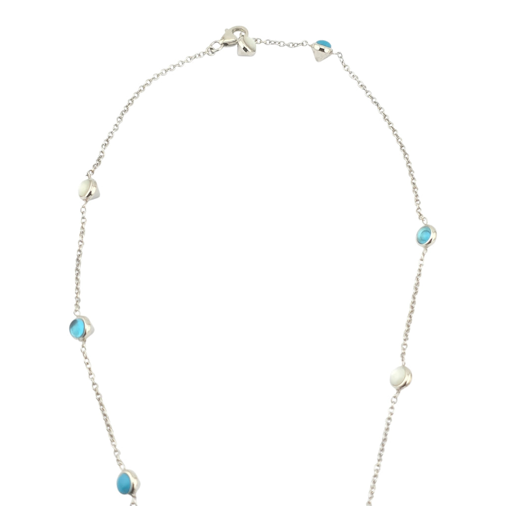 GUCCI GG Marmont Sterling Silver Mother of Pearl Necklace