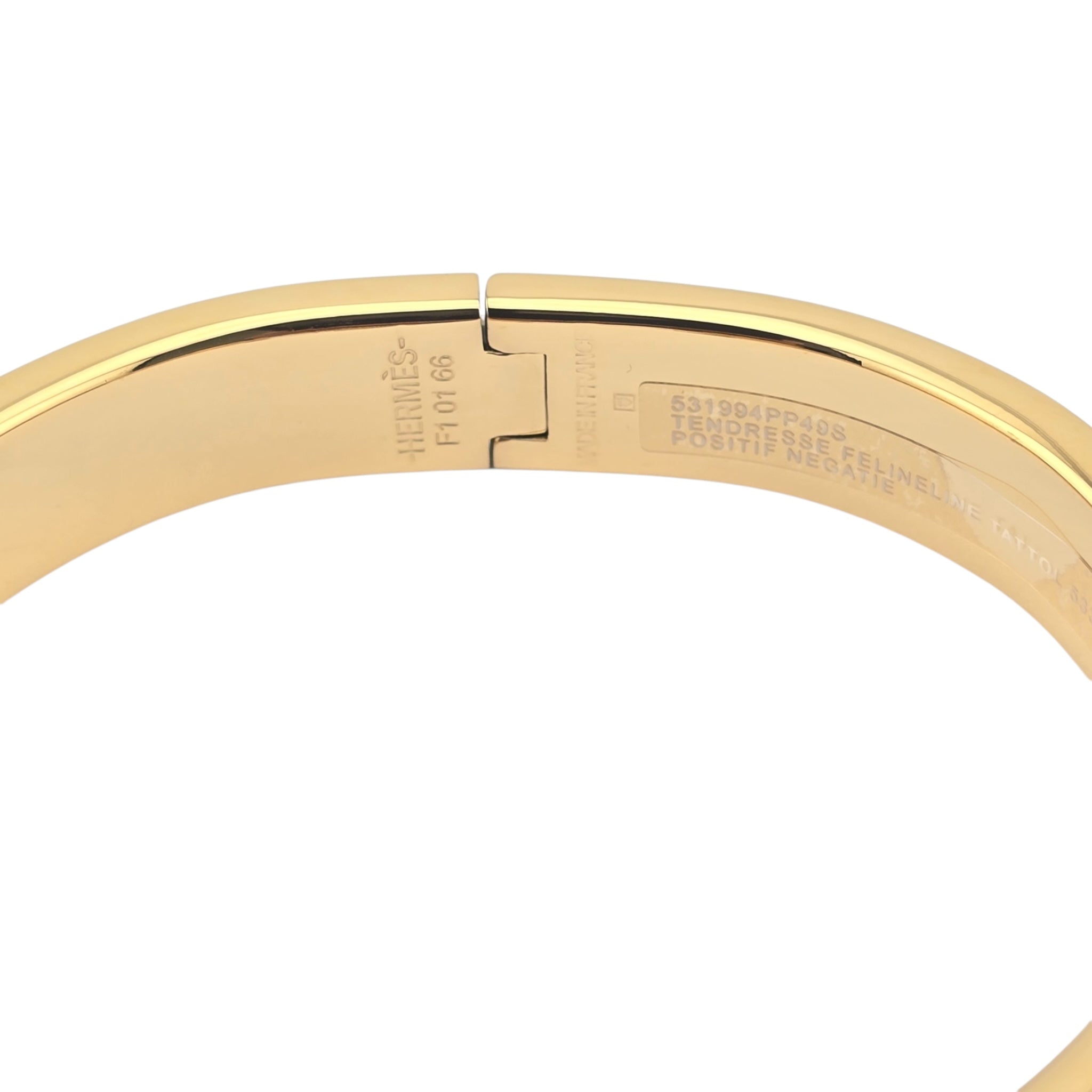 Hermes Clic H Bracelet Blue Gold GM
