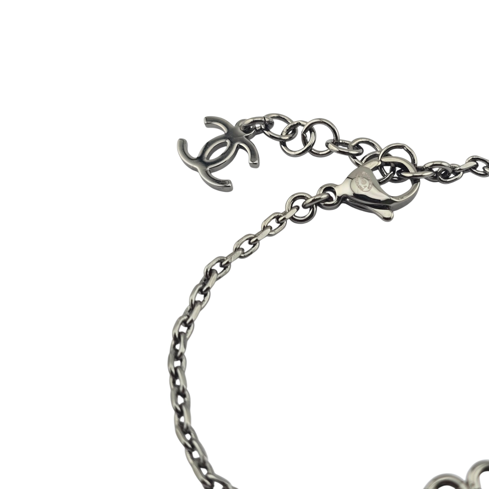 Chanel CC Butterfly Gunmetal Grey Bracelet B25