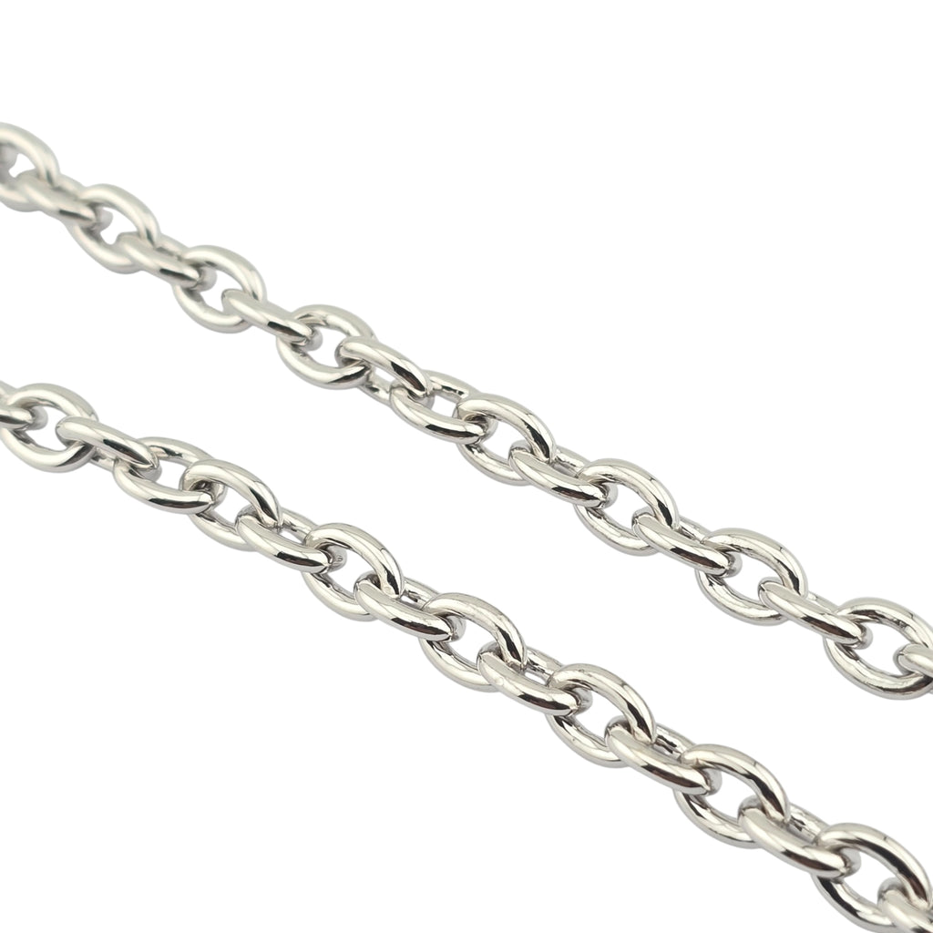 Chanel CC Silver Oval Pendant Necklace 2025