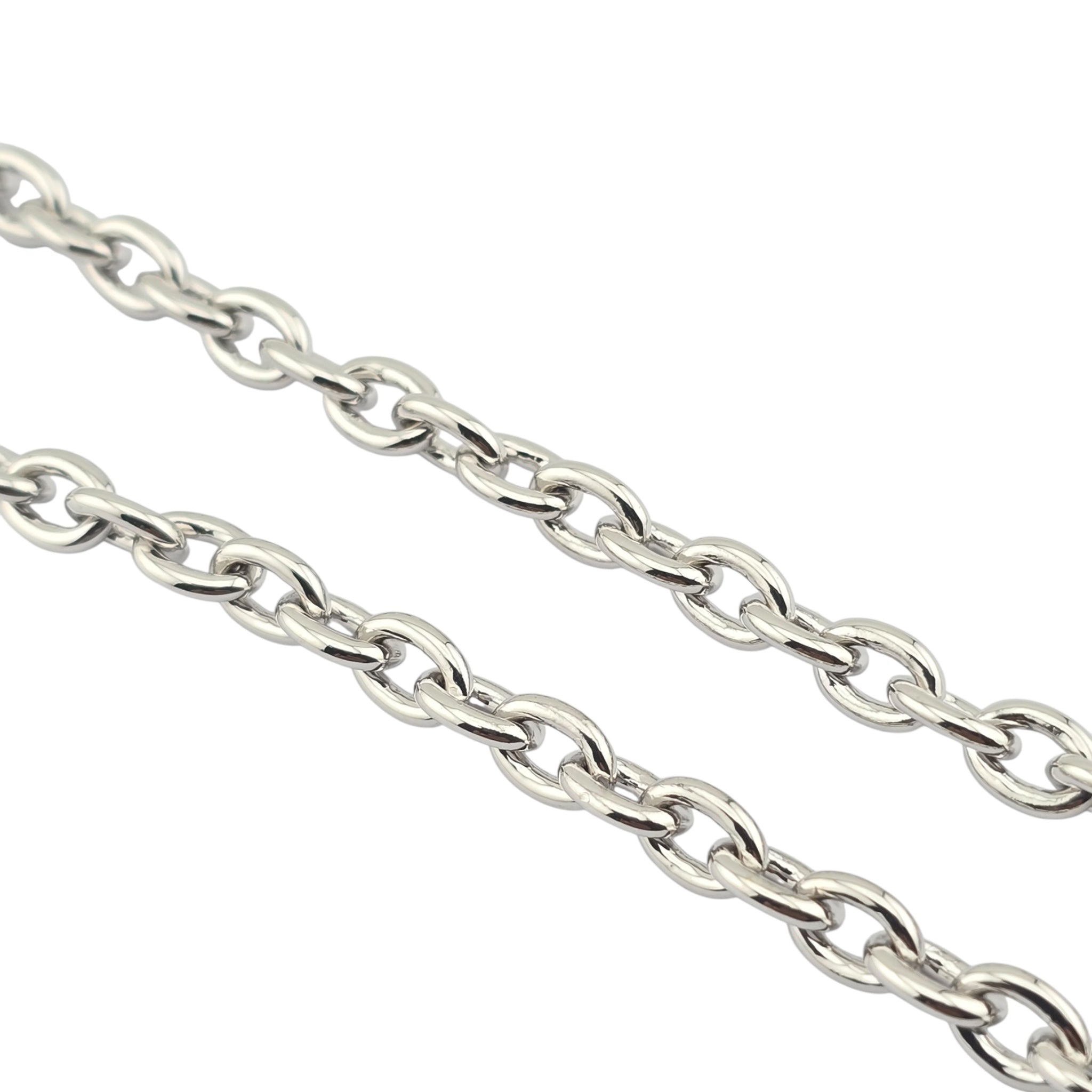 Chanel CC Silver Oval Pendant Necklace 2025