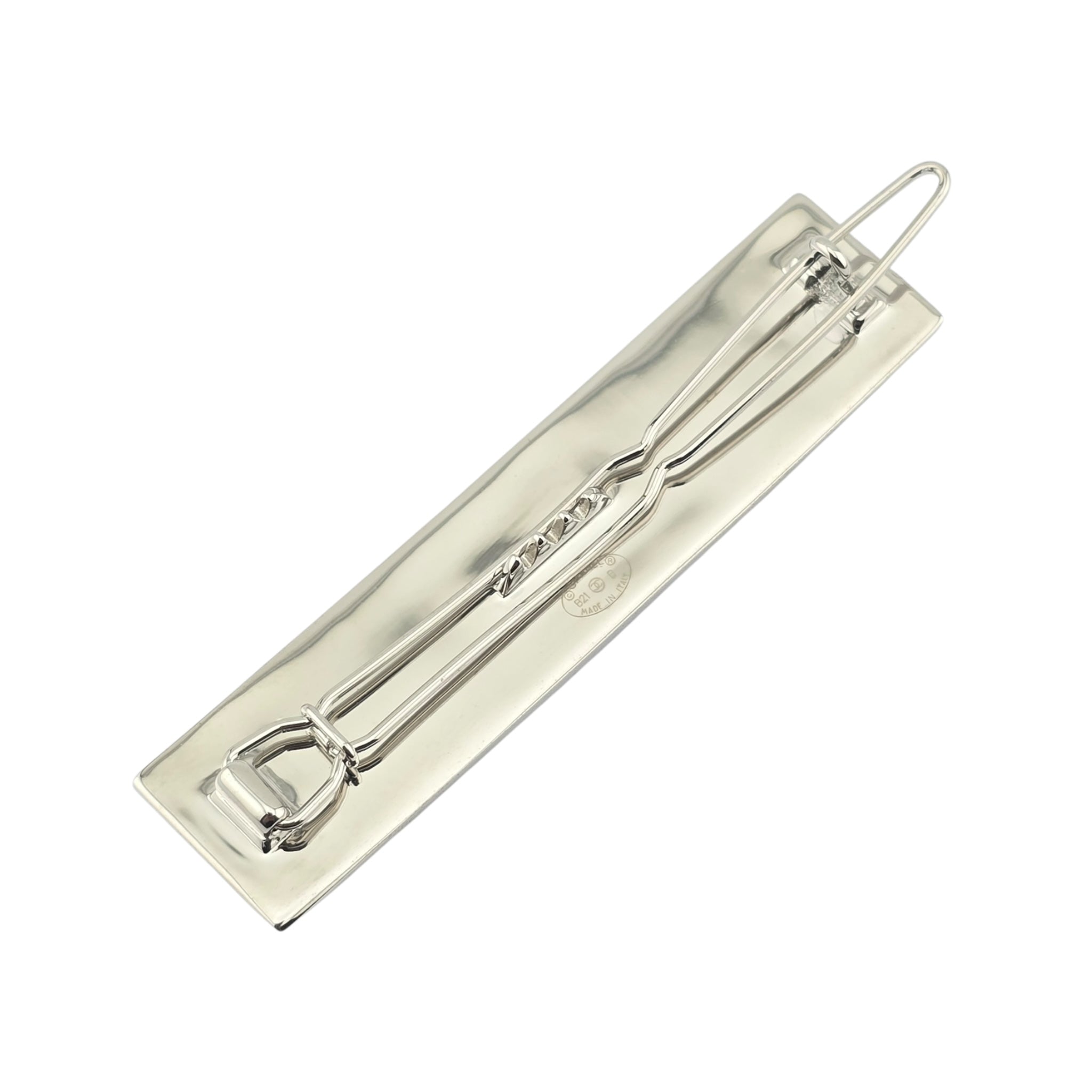 Chanel Logo Silver Hair Barrette Clip 2021