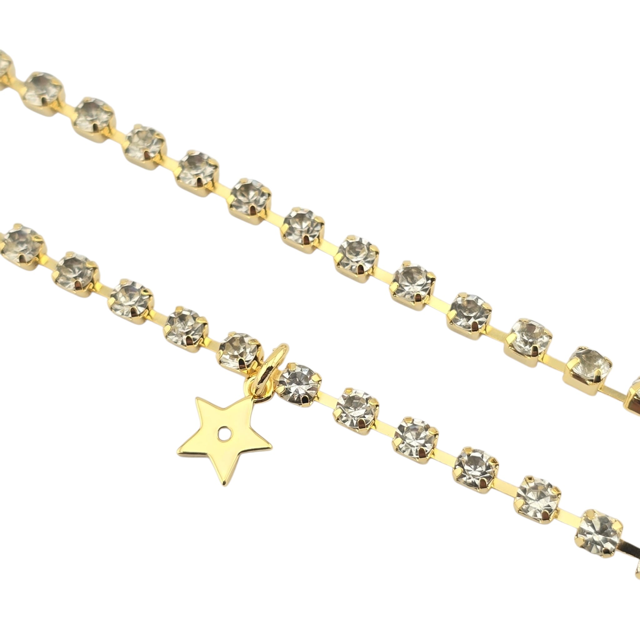 Christian Dior Crystal Gold Logo Necklace