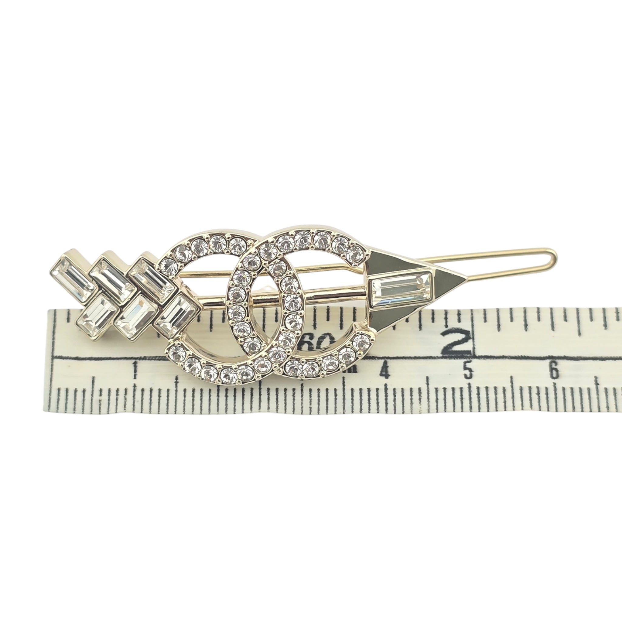 Chanel CC Gold Arrow Crystal Hair Pin