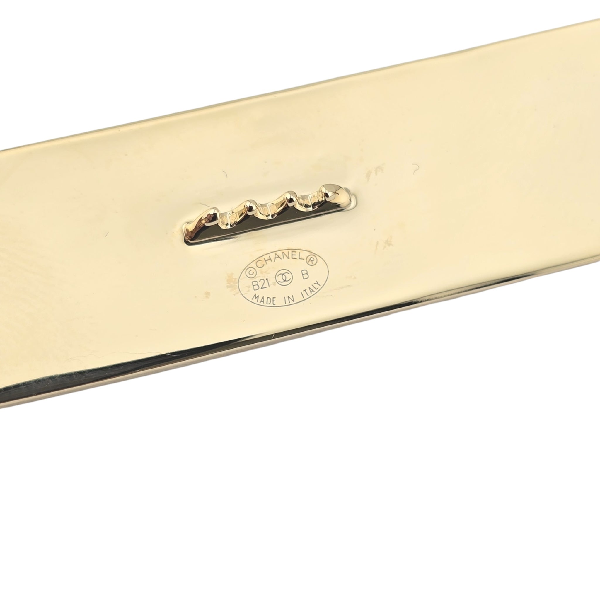 Chanel Logo Gold Black Hair Barrette Clip 2021