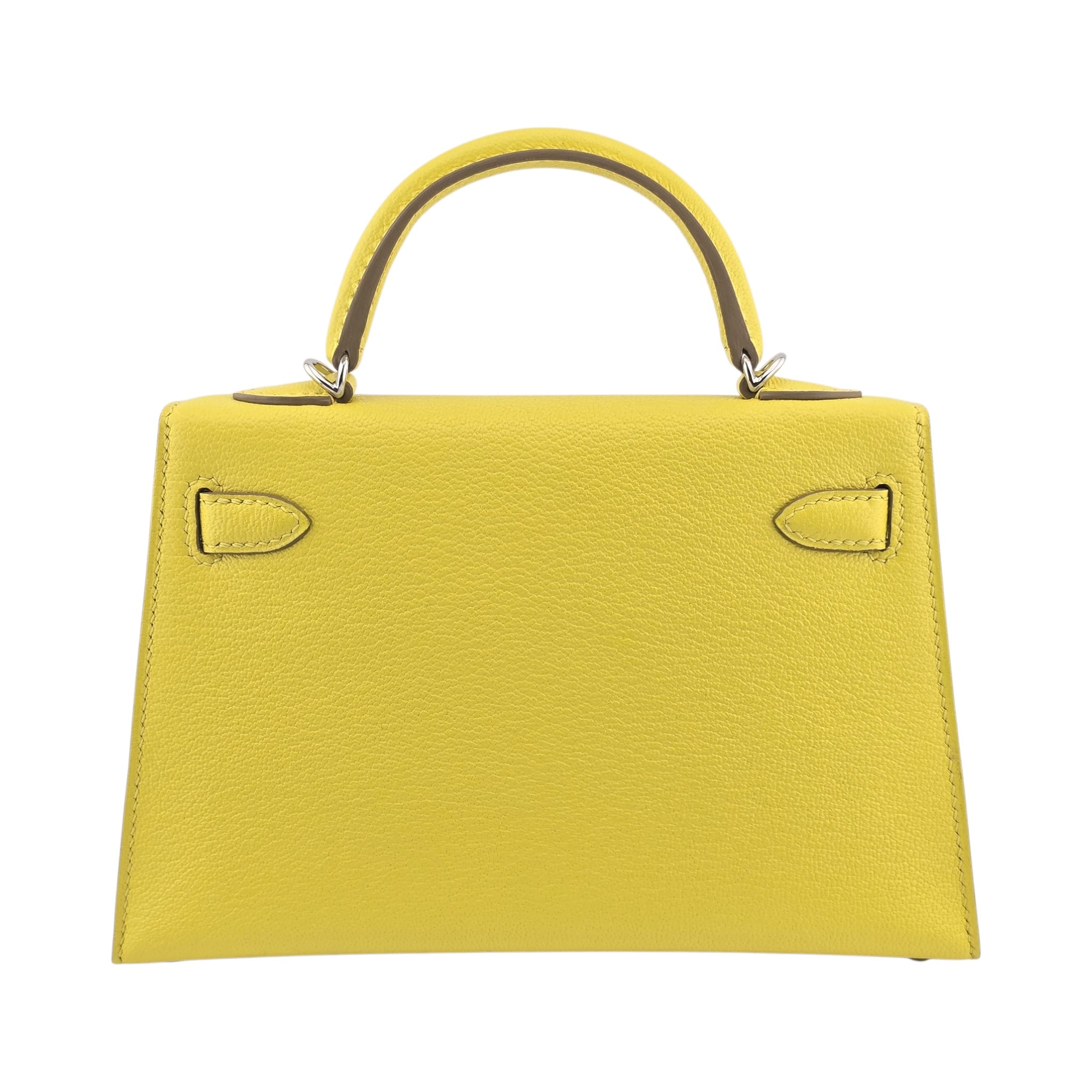 Hermes Mini Kelly II Chèvre Lime Palladium Hardware Bag