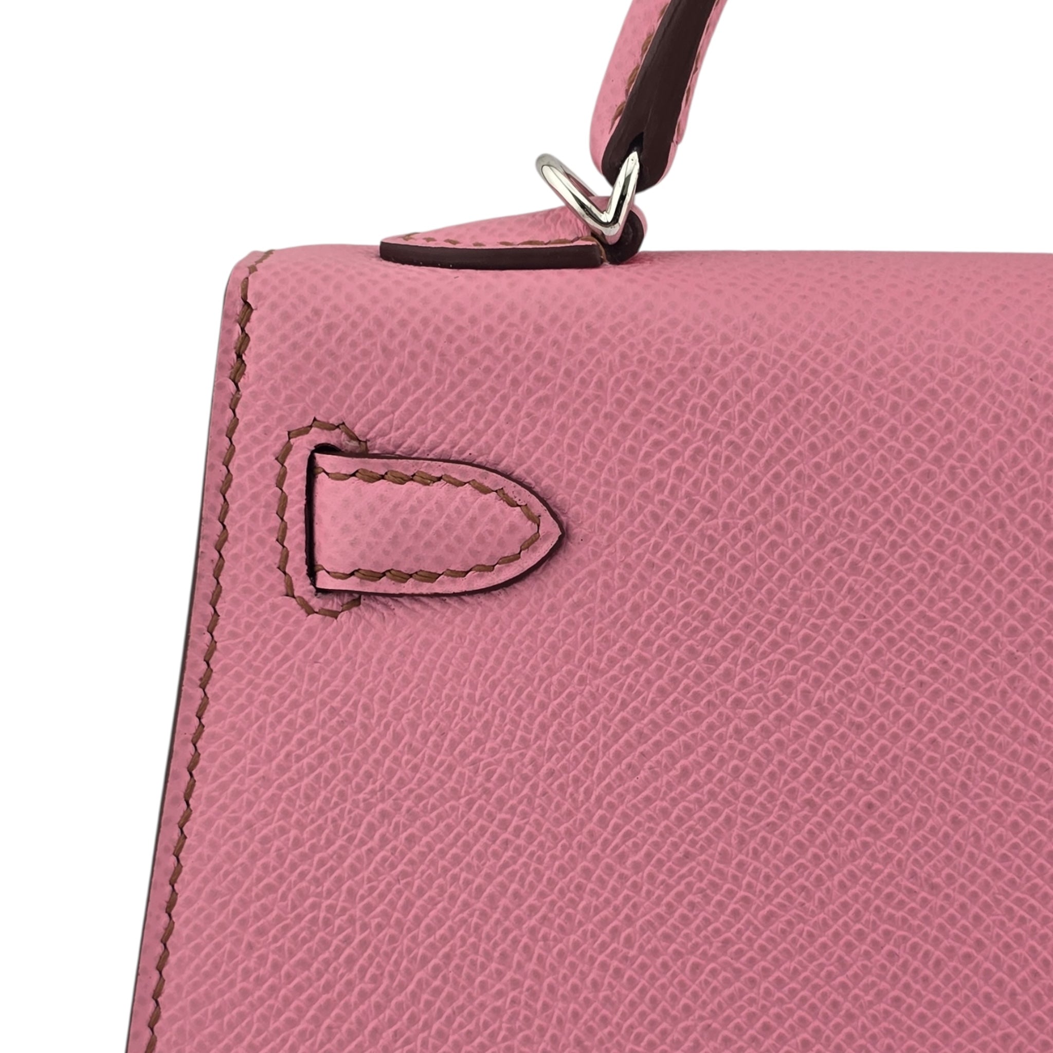 Hermes Mini Kelly II Epsom 5P Bubblegum Pink Palladium Hardware Bag