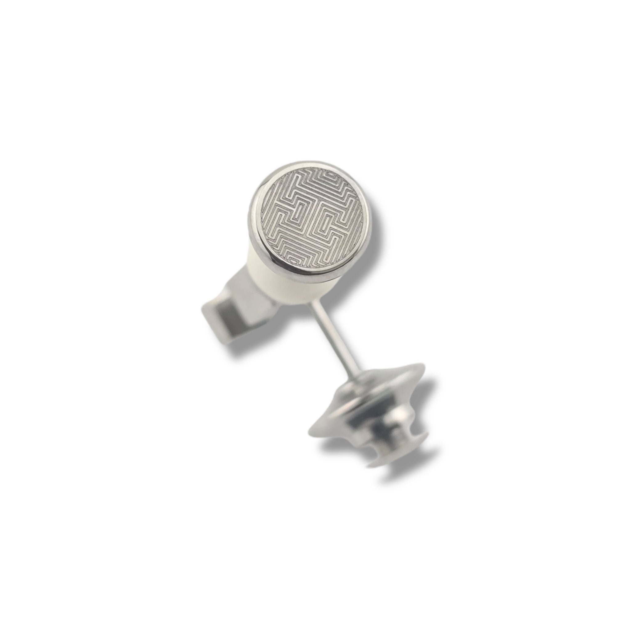 Hermes Cavalier Craie Pin Badge Palladium Brooch
