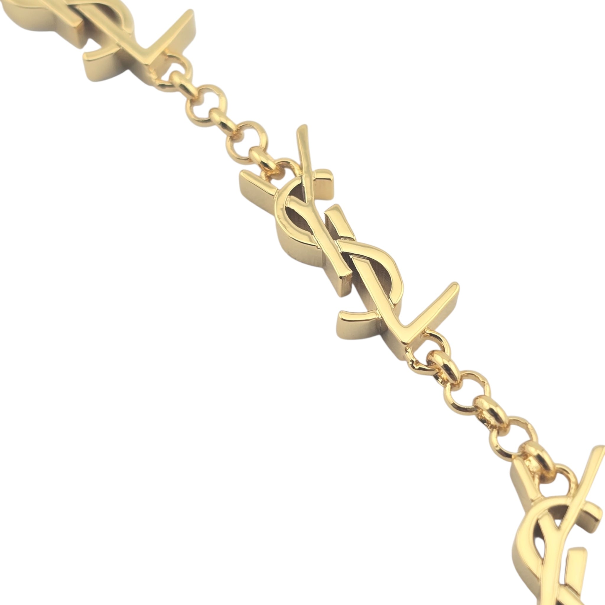 Saint Laurent YSL Cassandre Gold Metal Bracelet