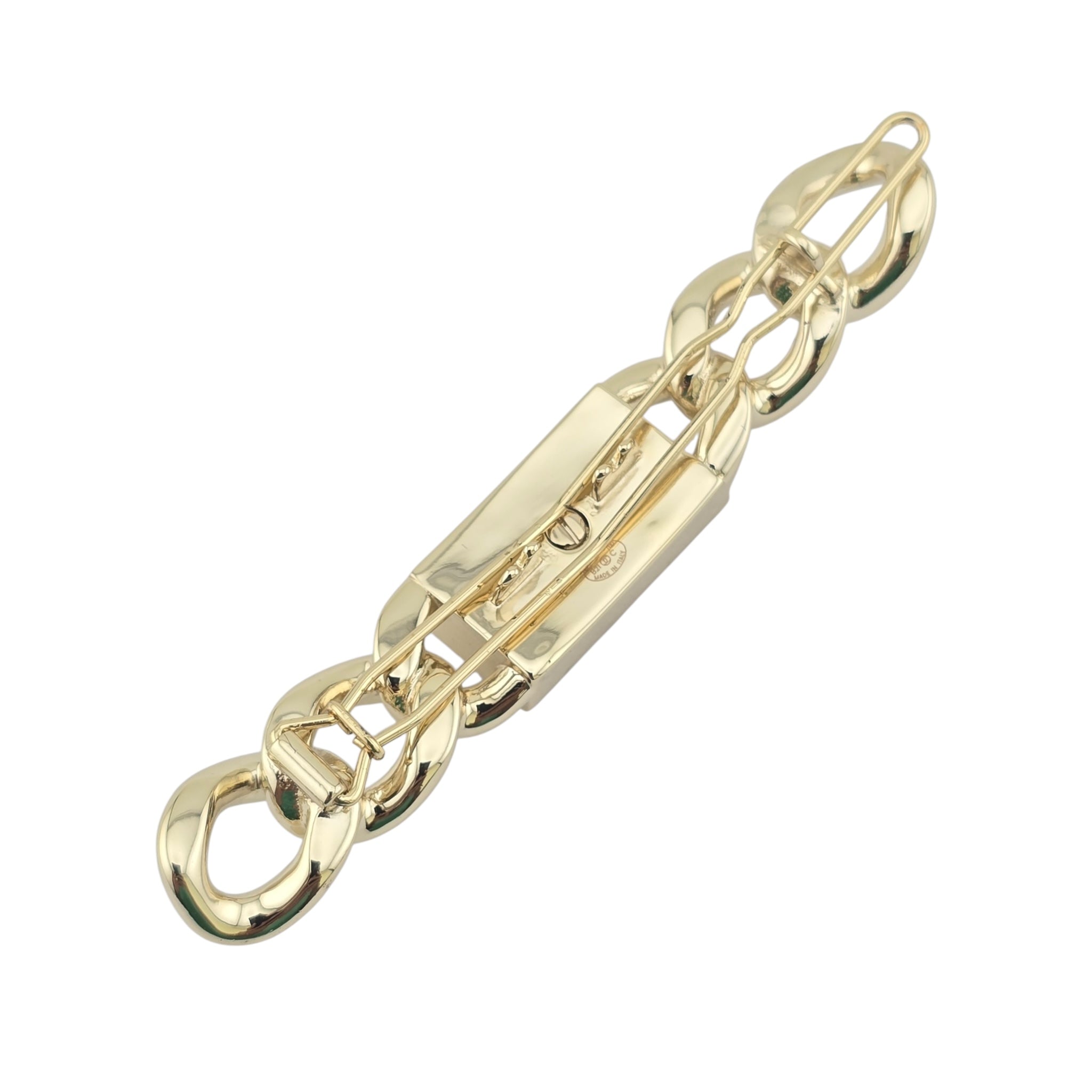 Chanel CC Crystal Chain Hair Clip Barrette Gold