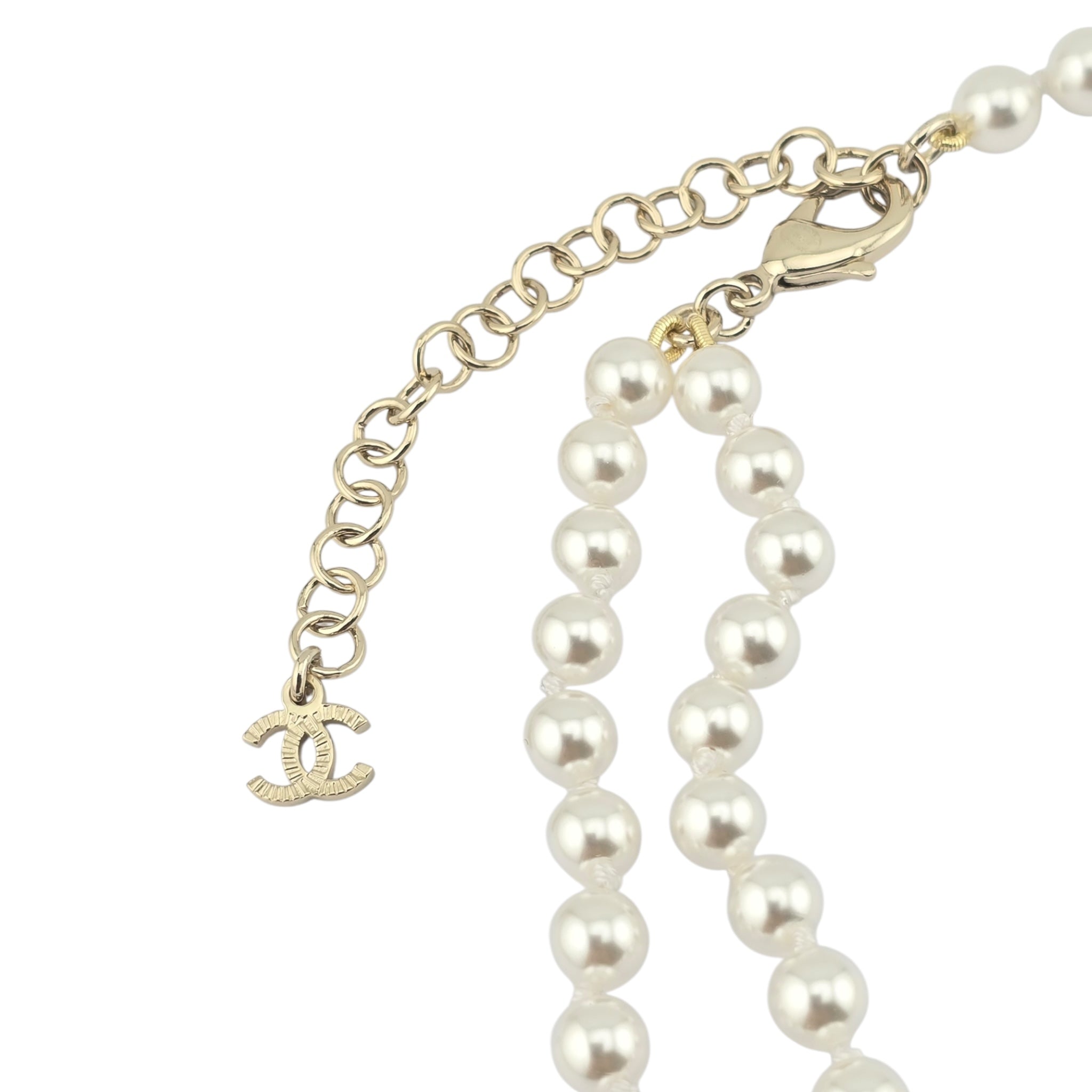 Chanel CC Double Row Faux Pearl Necklace 2025