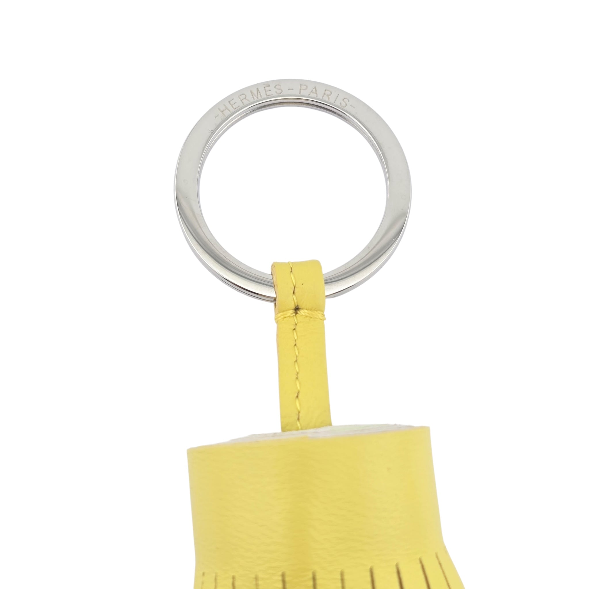 Hermes Carmen Key Ring Lime / Craie