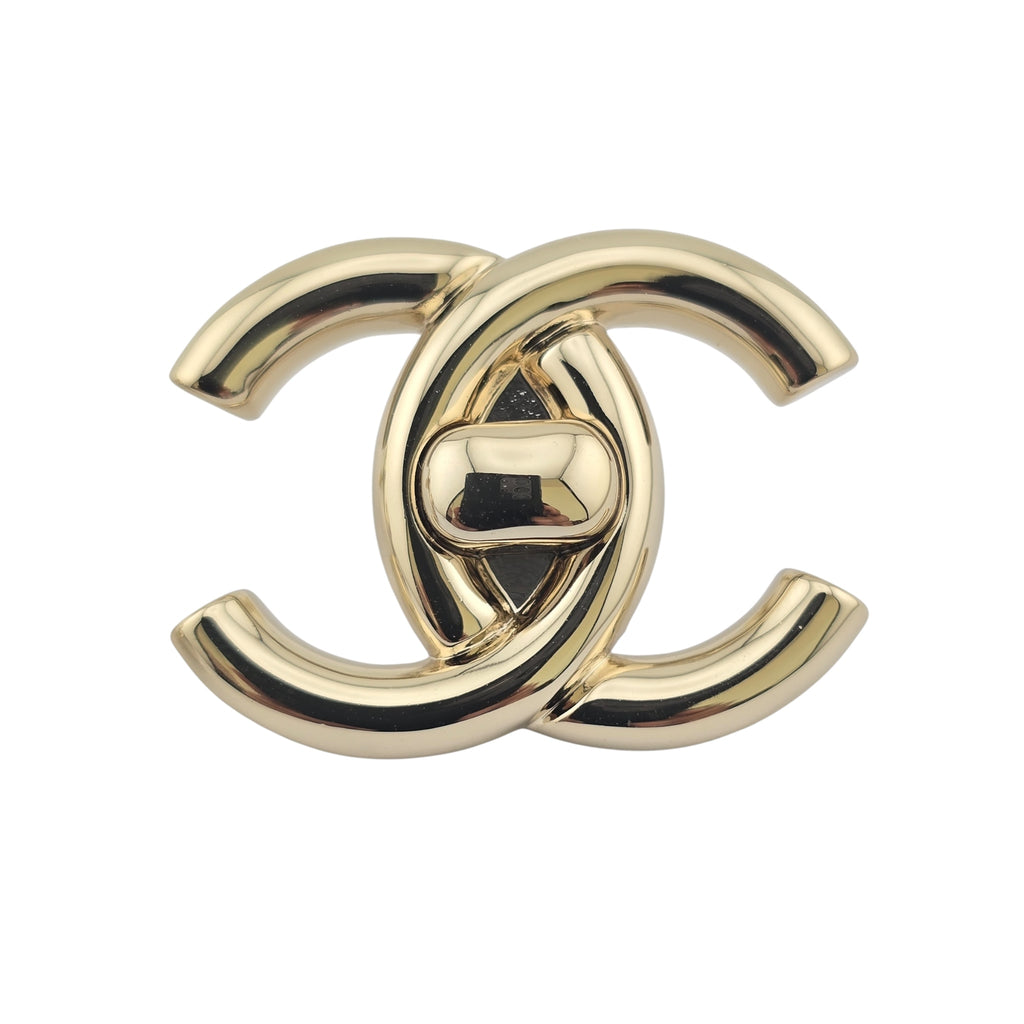 Chanel Metal CC Turnlock Earrings Gold