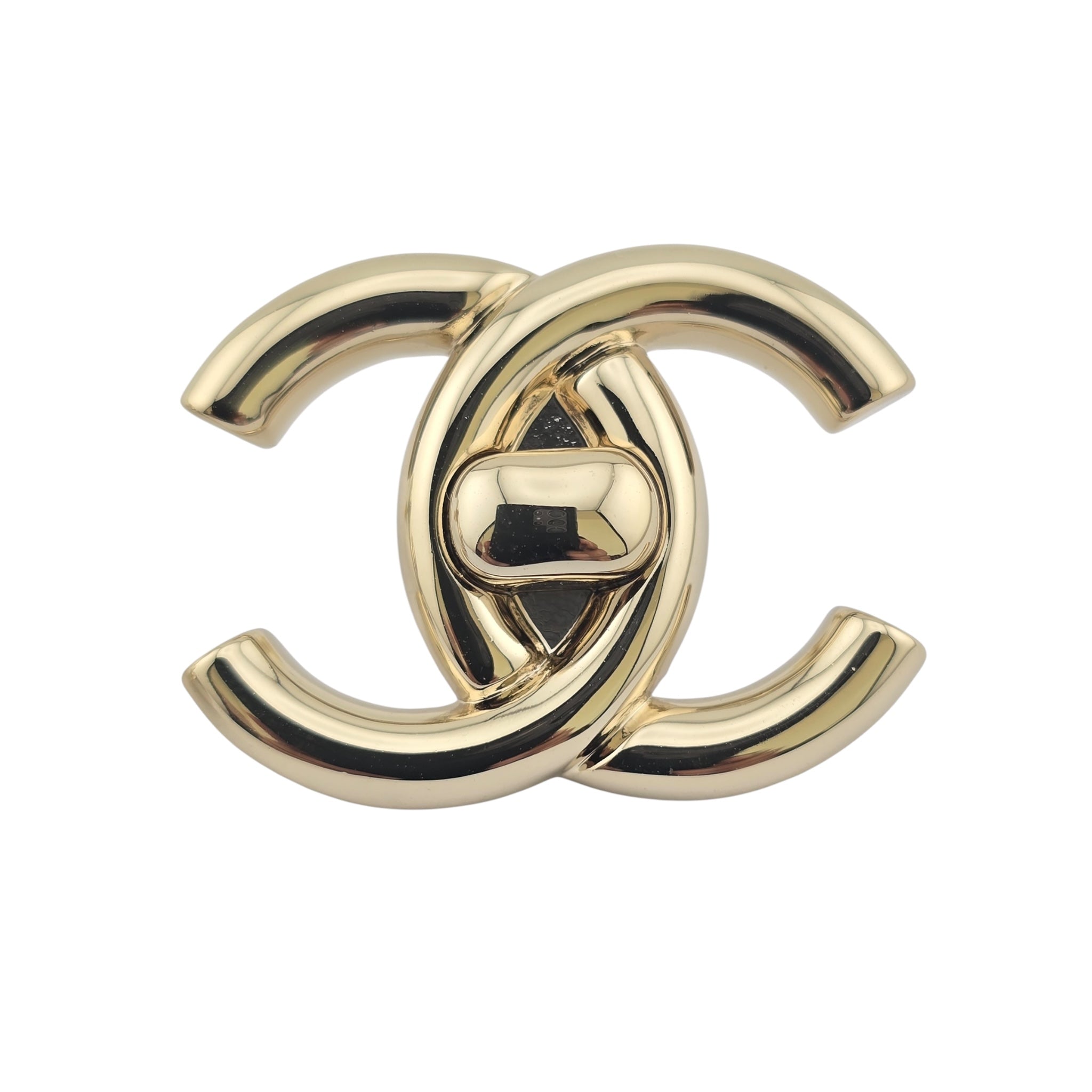 Chanel Metal CC Turnlock Earrings Gold