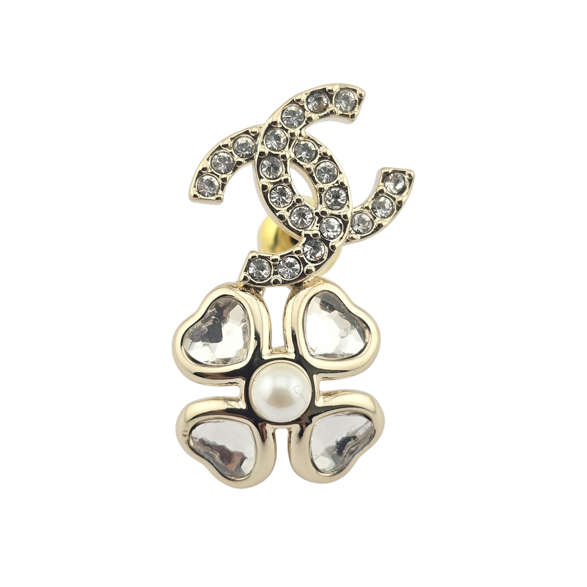 Chanel CC Crystal Earrings Gold 2025