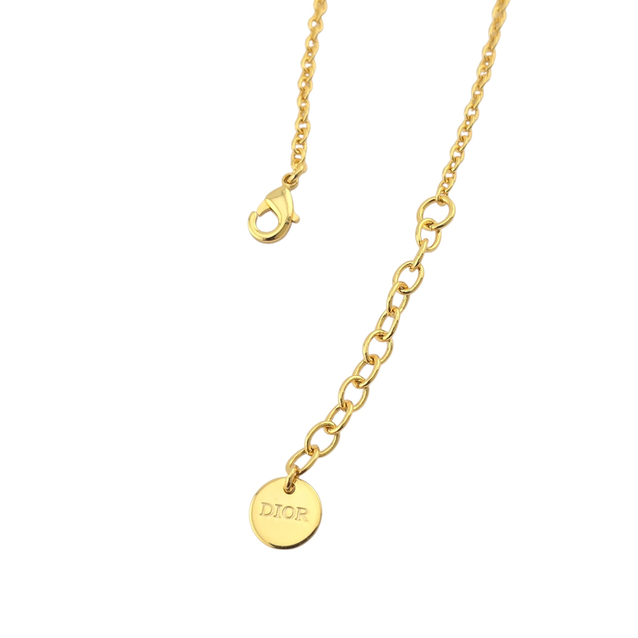 Christian Dior Petit Gold Blue Crystal CD Bracelet