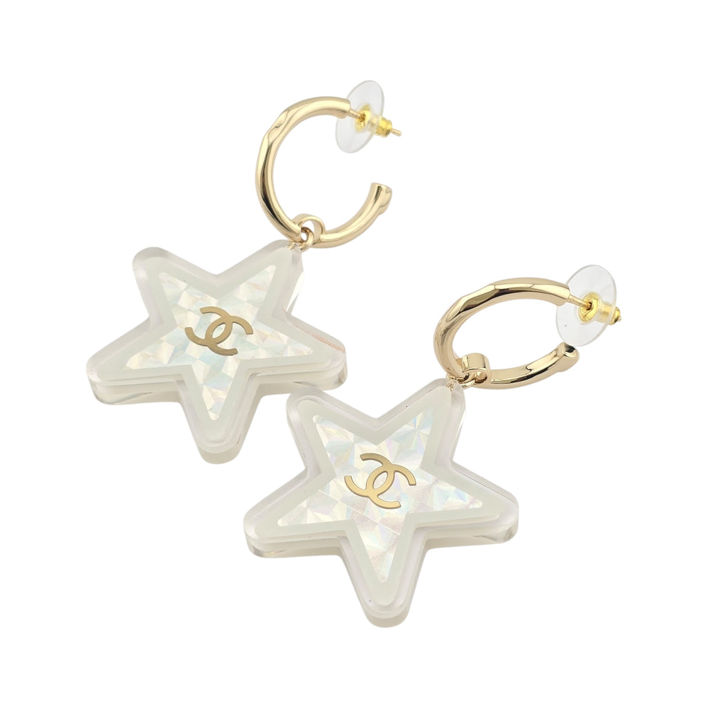 Chanel CC Resin Star Earrings 2024