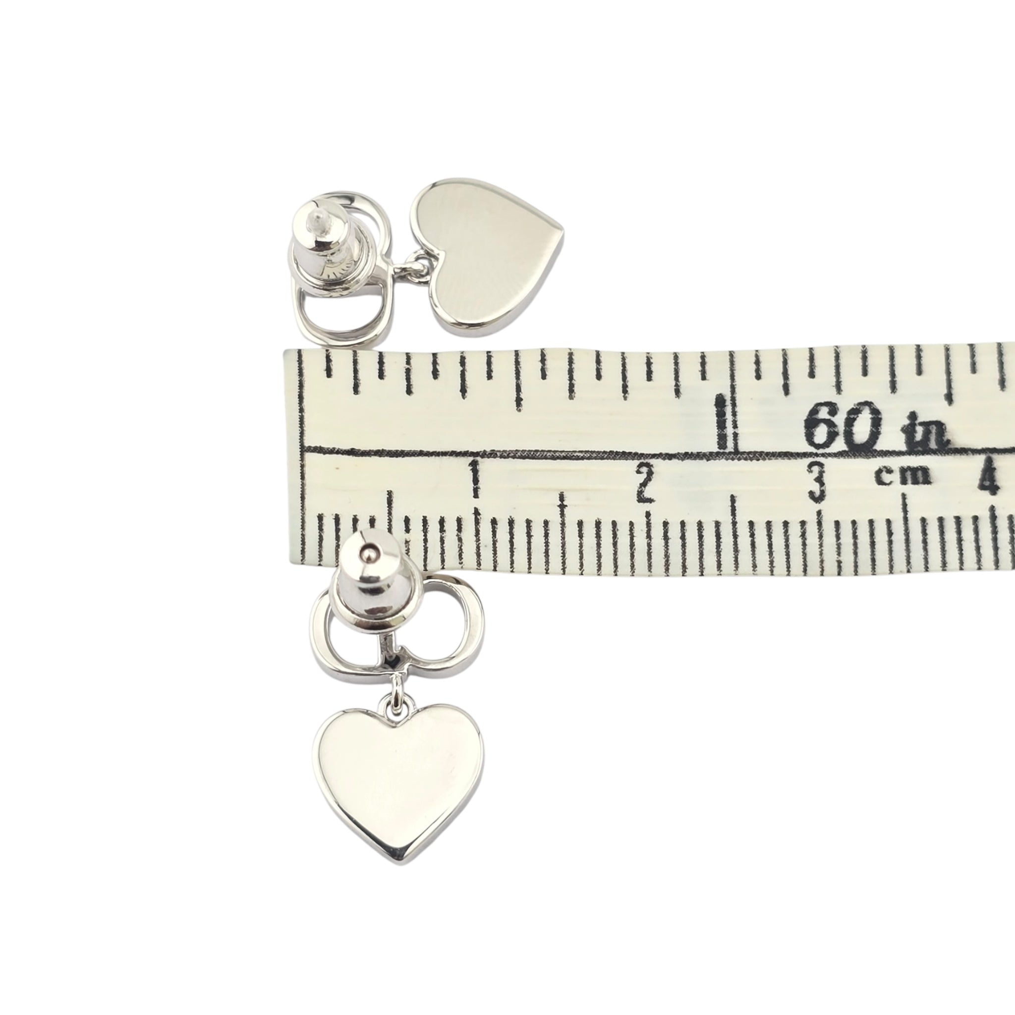Christian Dior Clair D Lune Silver Heart Earrings