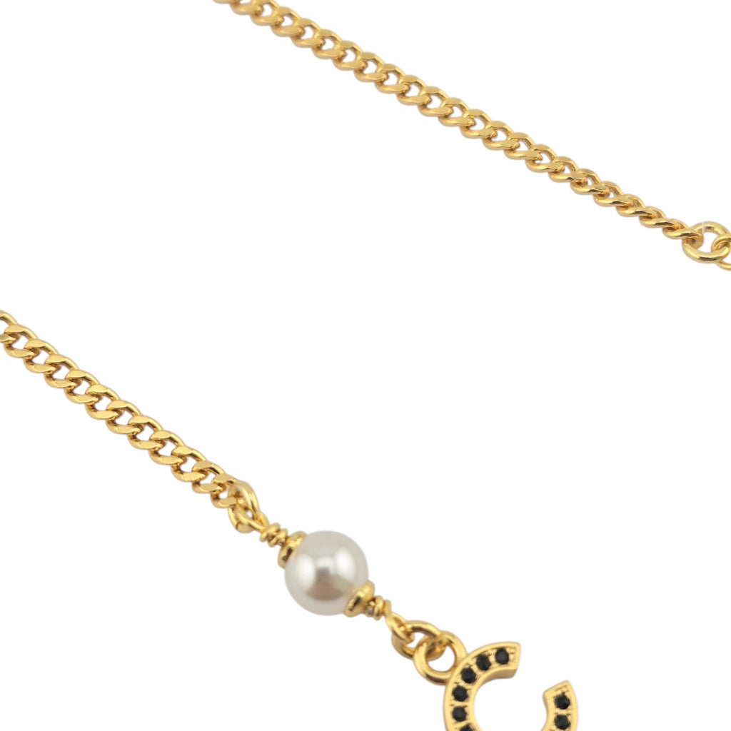 Chanel CC Logo Pendant Gold Necklace