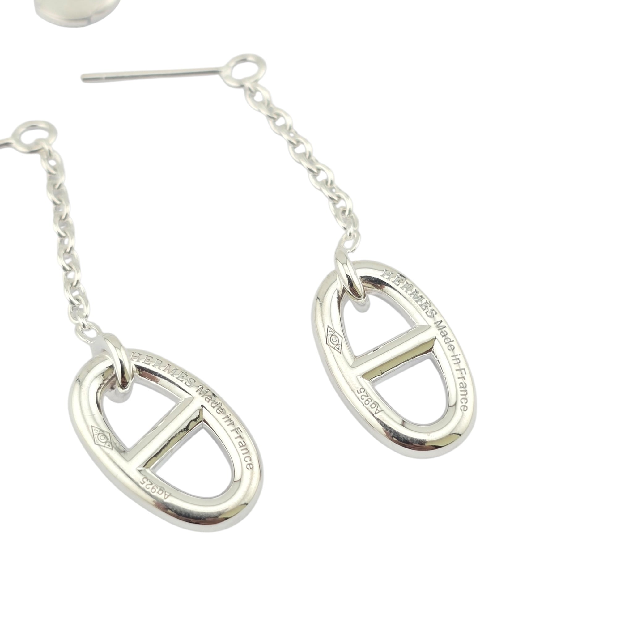 Hermes Farandole Sterling Silver Earrings Medium