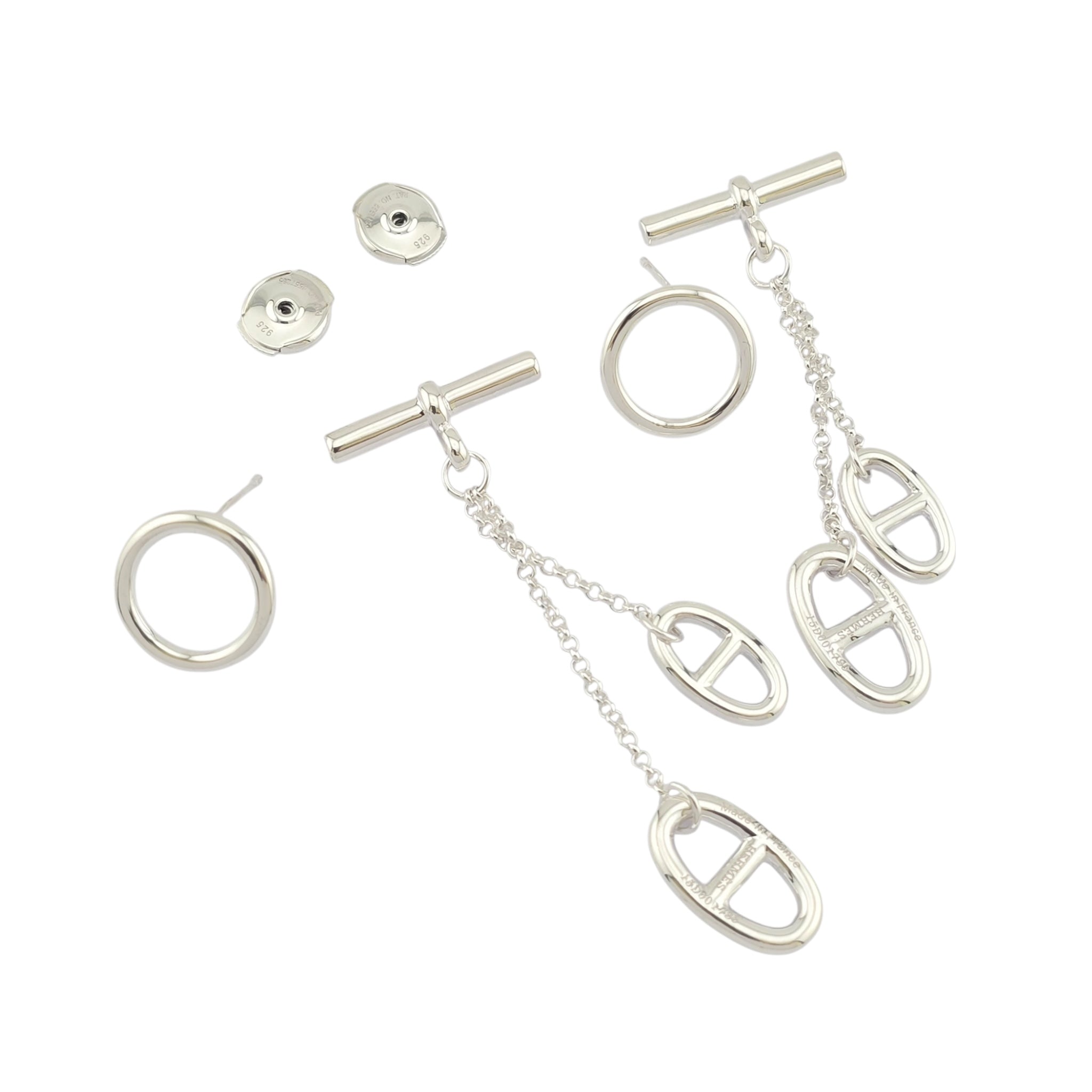 Hermes Farandole Sterling Silver Medium Earrings