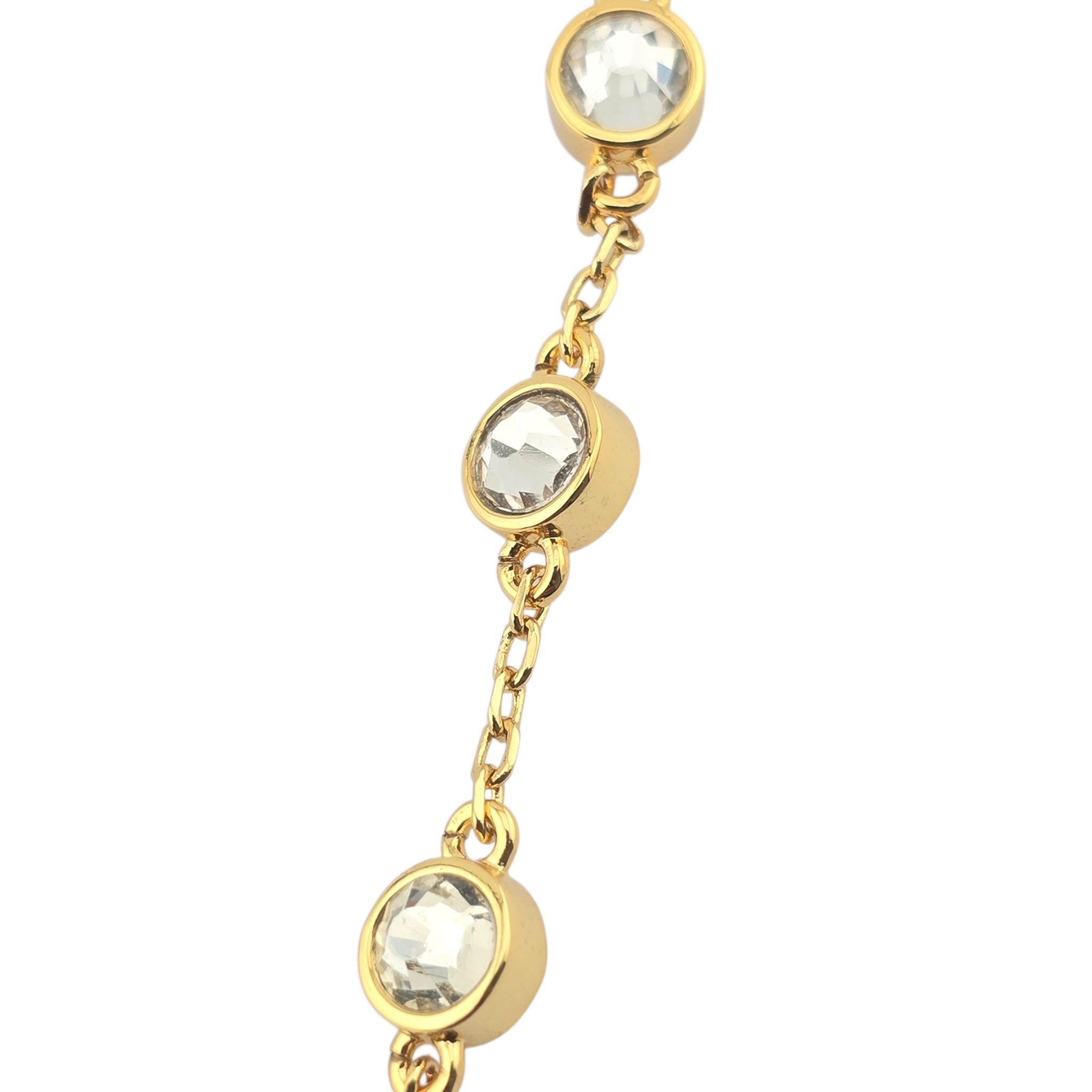 Christian Dior Dio(r)evolution Necklace Gold-Finish Metal and White Crystals DIOR
