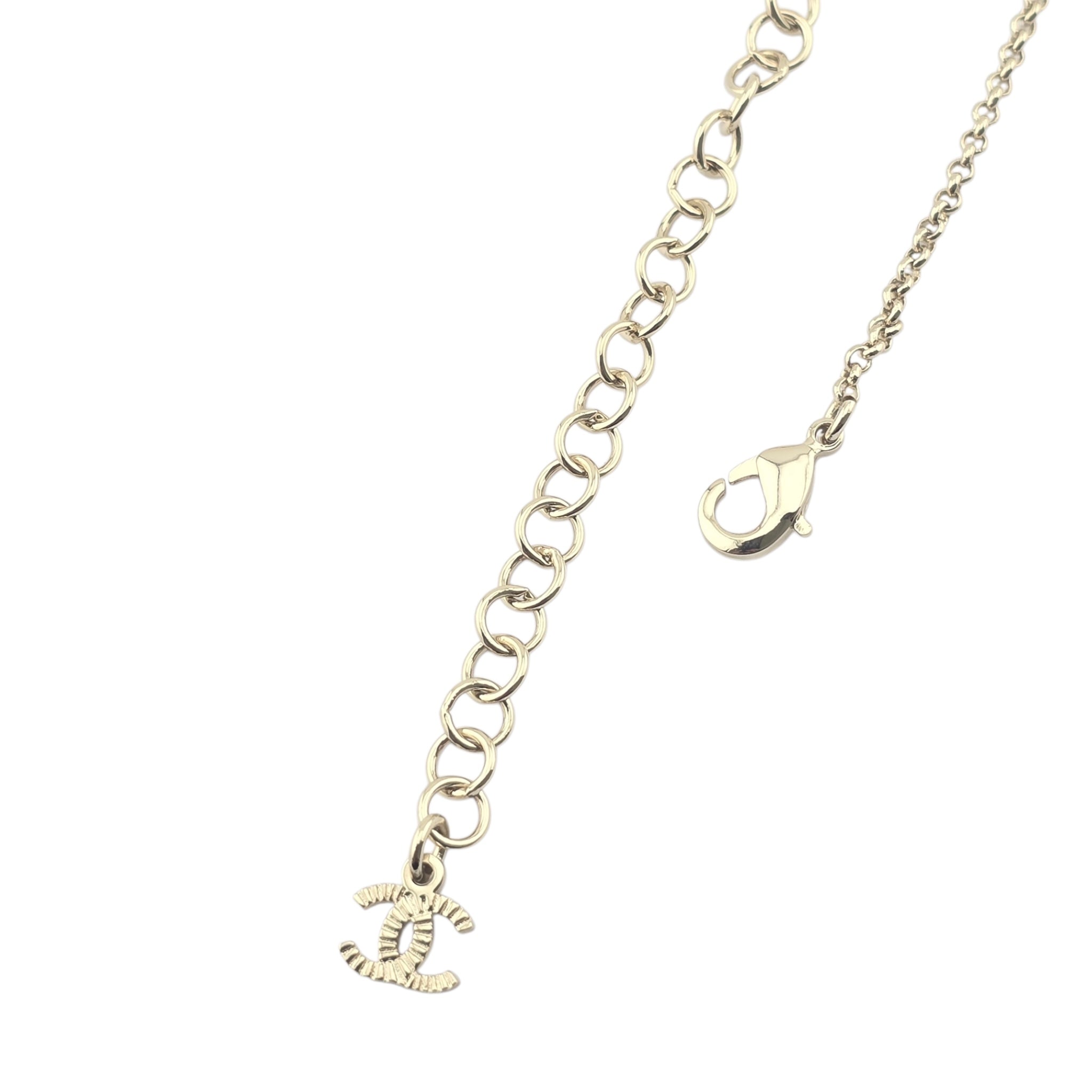 Chanel CC Gold Metal Heart Crystal Necklace 2025 CHANEL