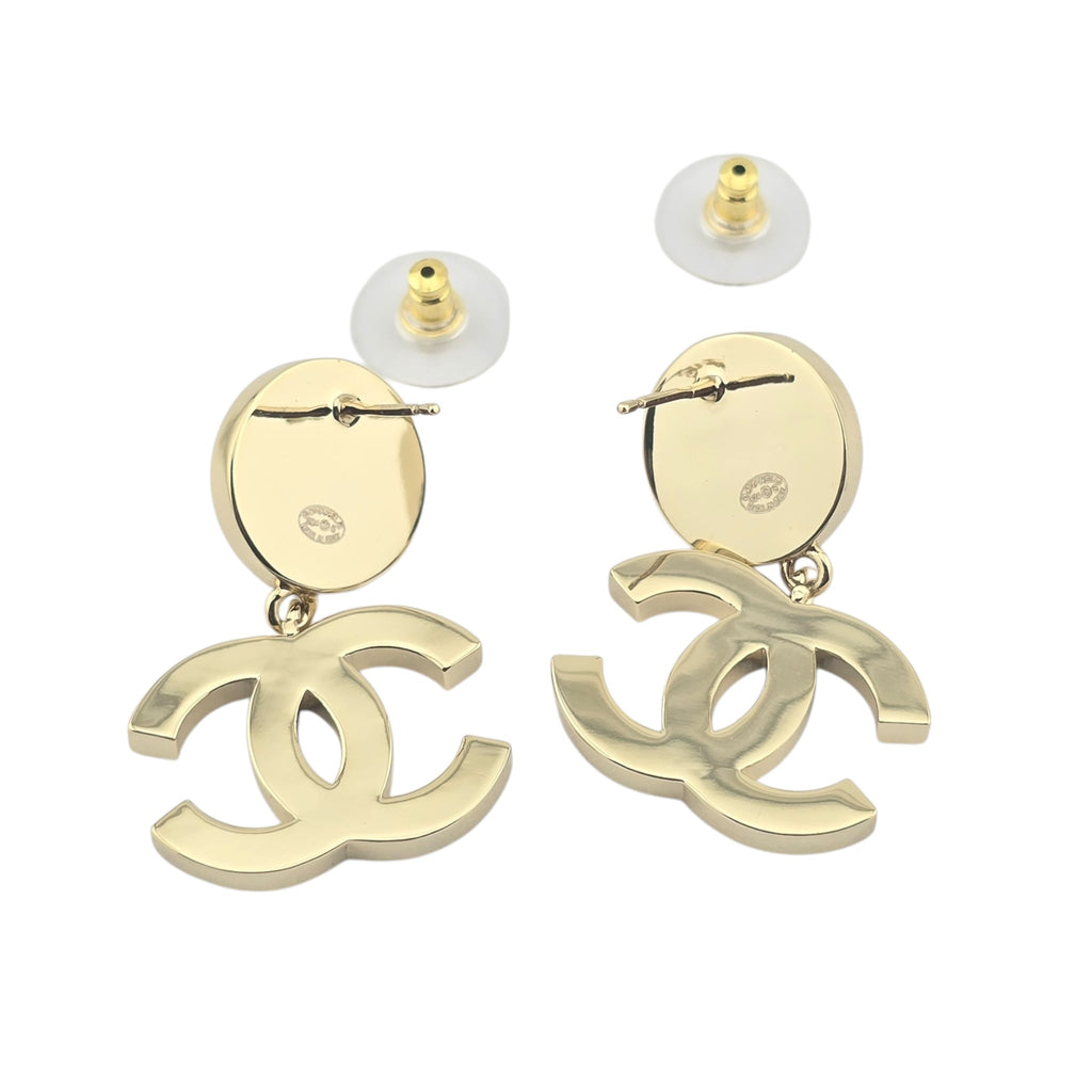 Chanel CC Drop Gold Crystals Earrings 2024 CHANEL