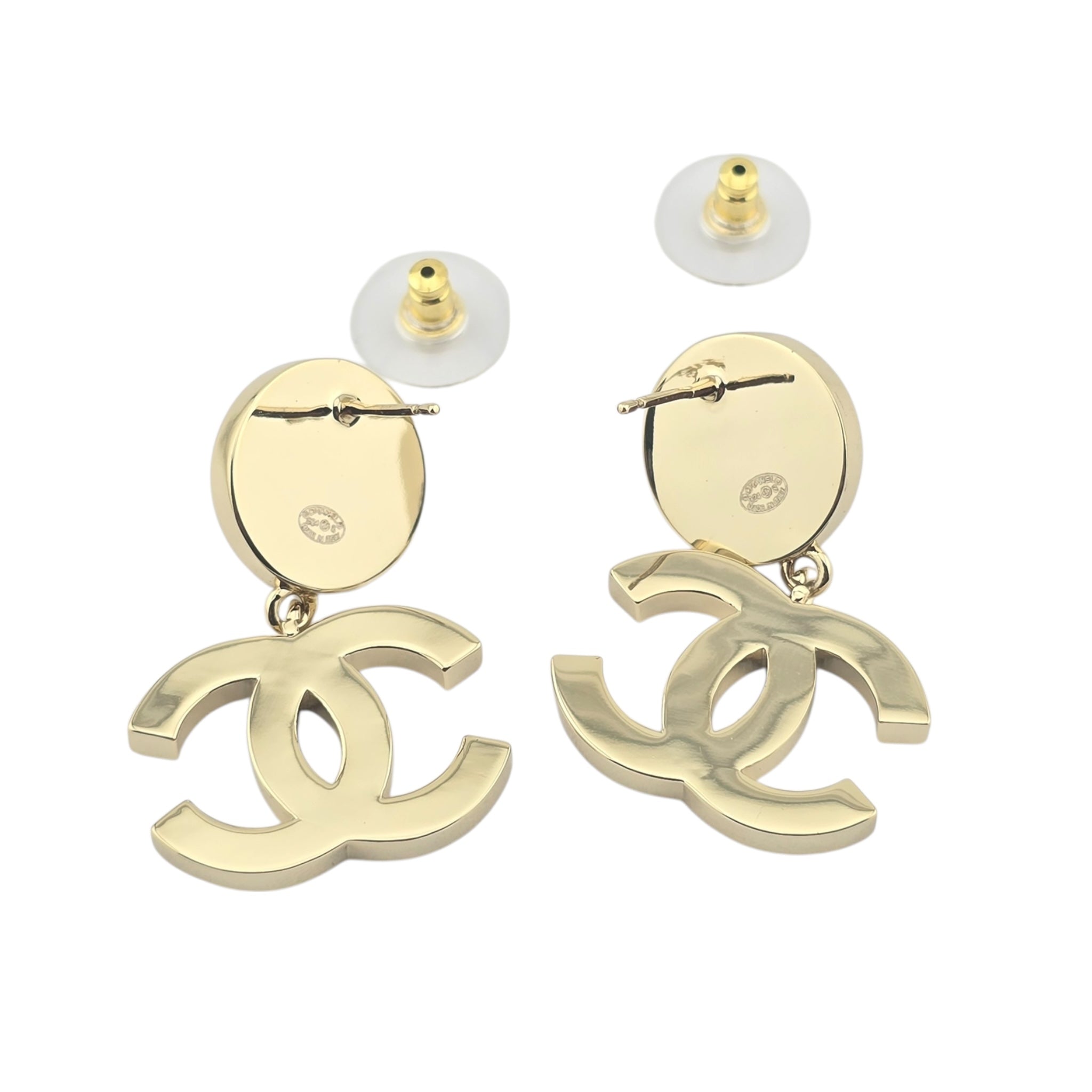 Chanel CC Drop Gold Crystals Earrings 2024 CHANEL