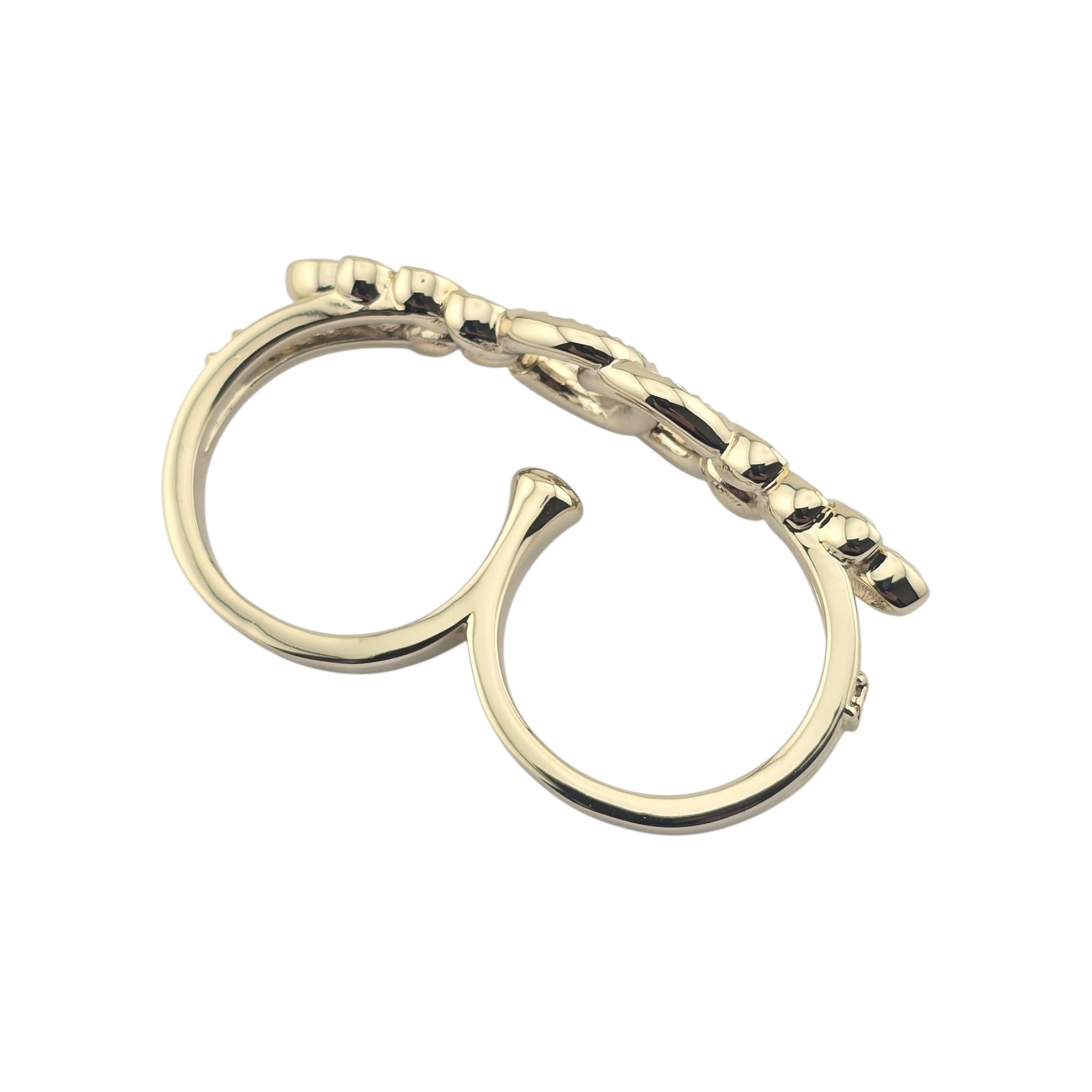 Chanel CC Gold Crystal Floral Ring B23 CHANEL