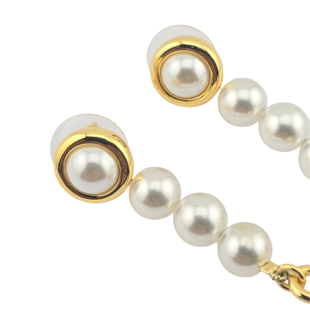 Chanel Gold Faux Pearl Dangle Earrings 2023 CHANEL