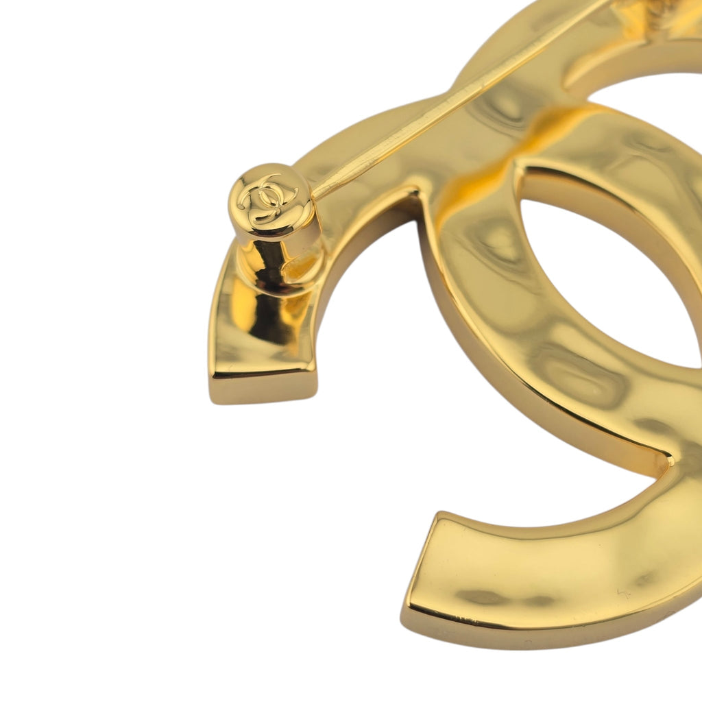 Chanel CC Gold Black Resin Brooch 2024 CHANEL