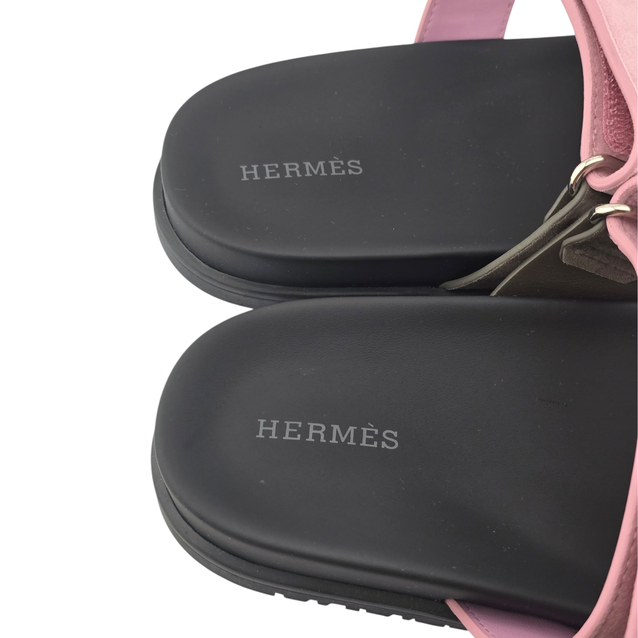 Hermes Chypre Suede Sandal Toundra / Rose 39 UK6 HERMES