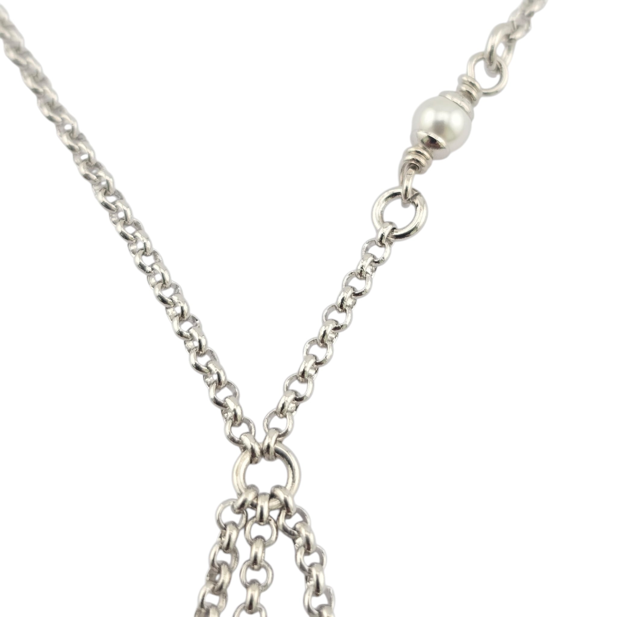 Chanel CC Silver Drop Pendant Necklace 2025 CHANEL