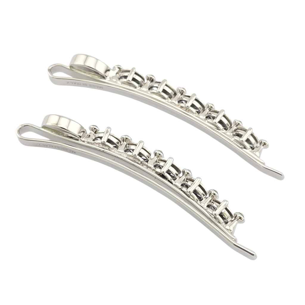 Miu Miu Crystal Silver Hair Clips MIU MIU