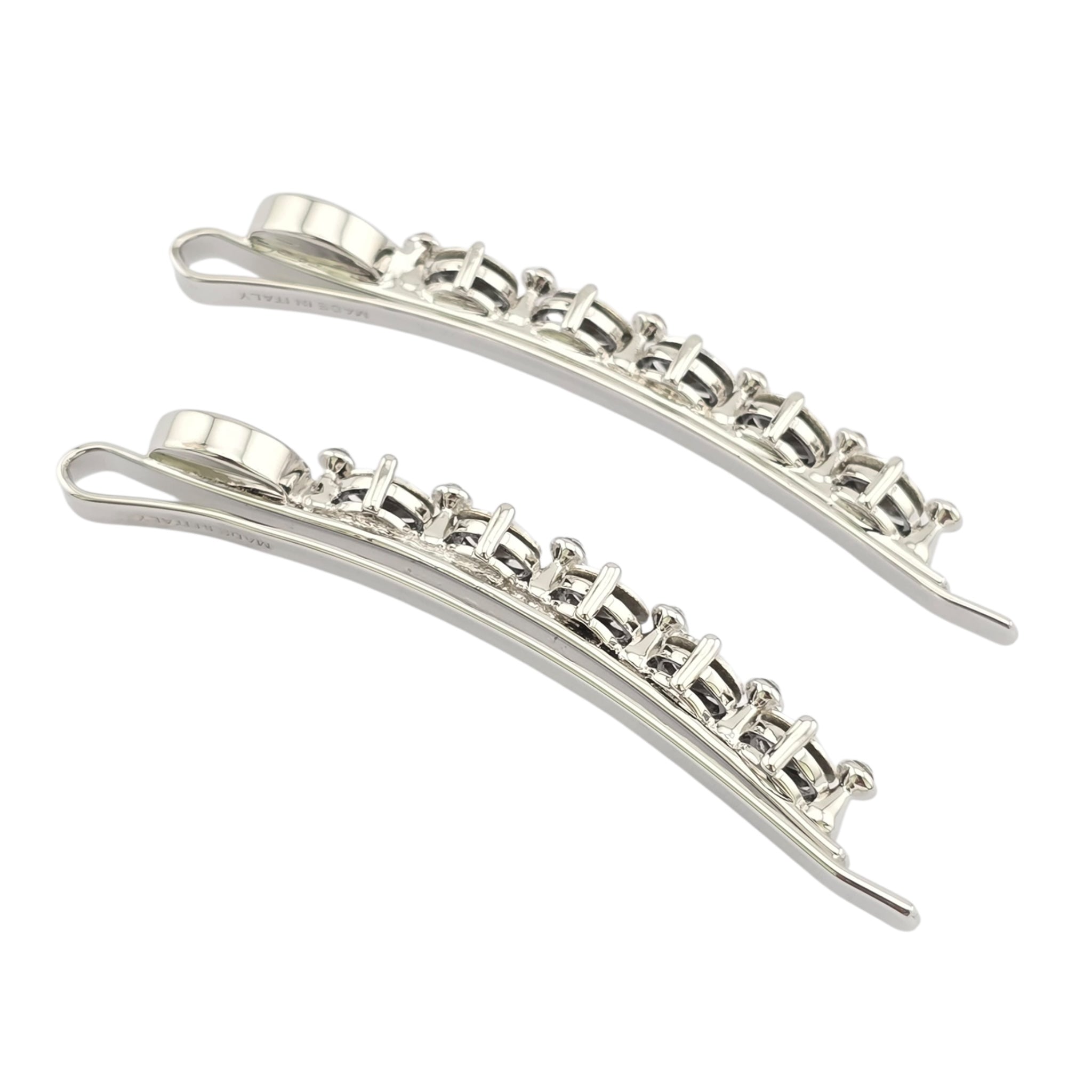 Miu Miu Crystal Silver Hair Clips MIU MIU