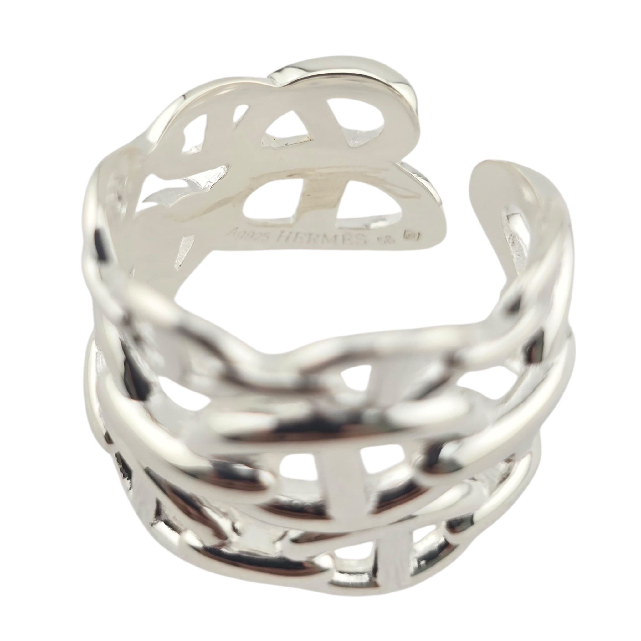 Hermes Chaine d'ancre Enchainee Silver Ring Large Model HERMES