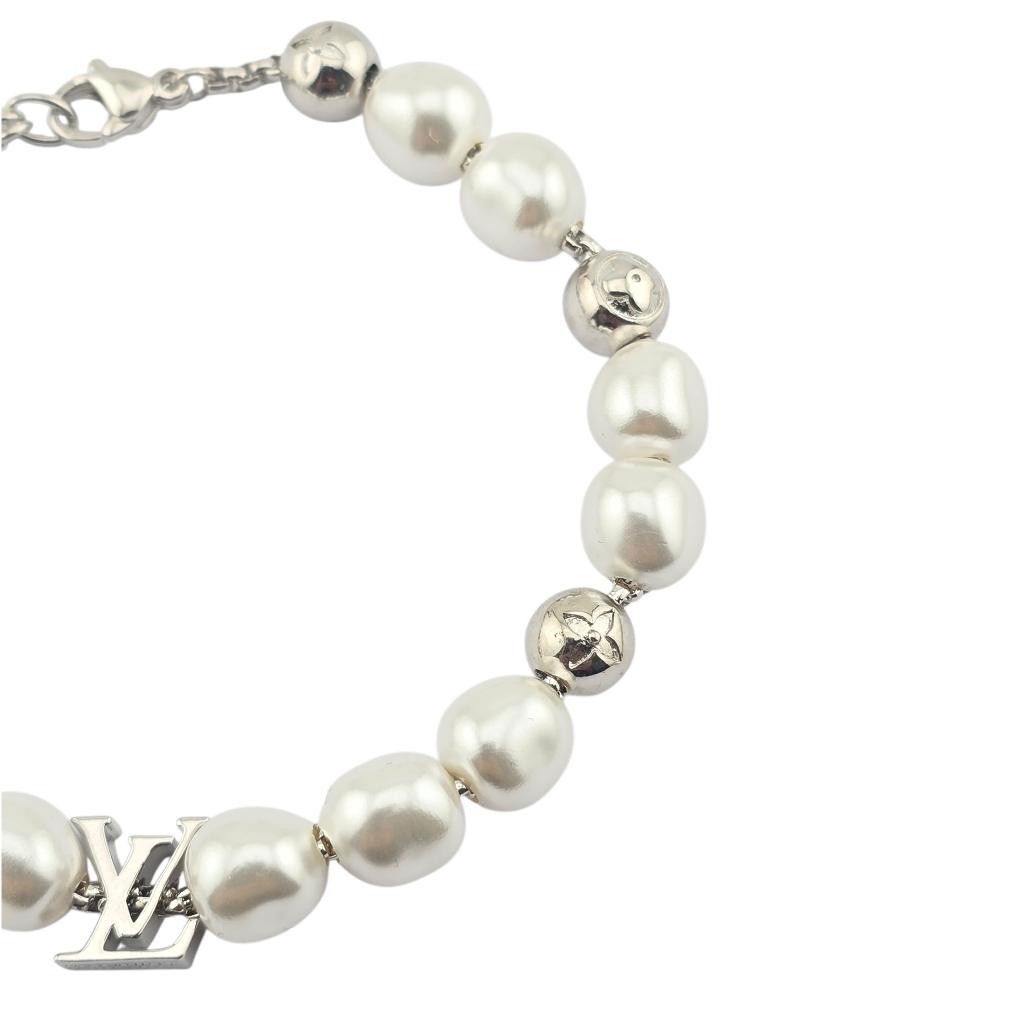 Louis Vuitton LV Silver Faux Pearl Bracelet LOUIS VUITTON
