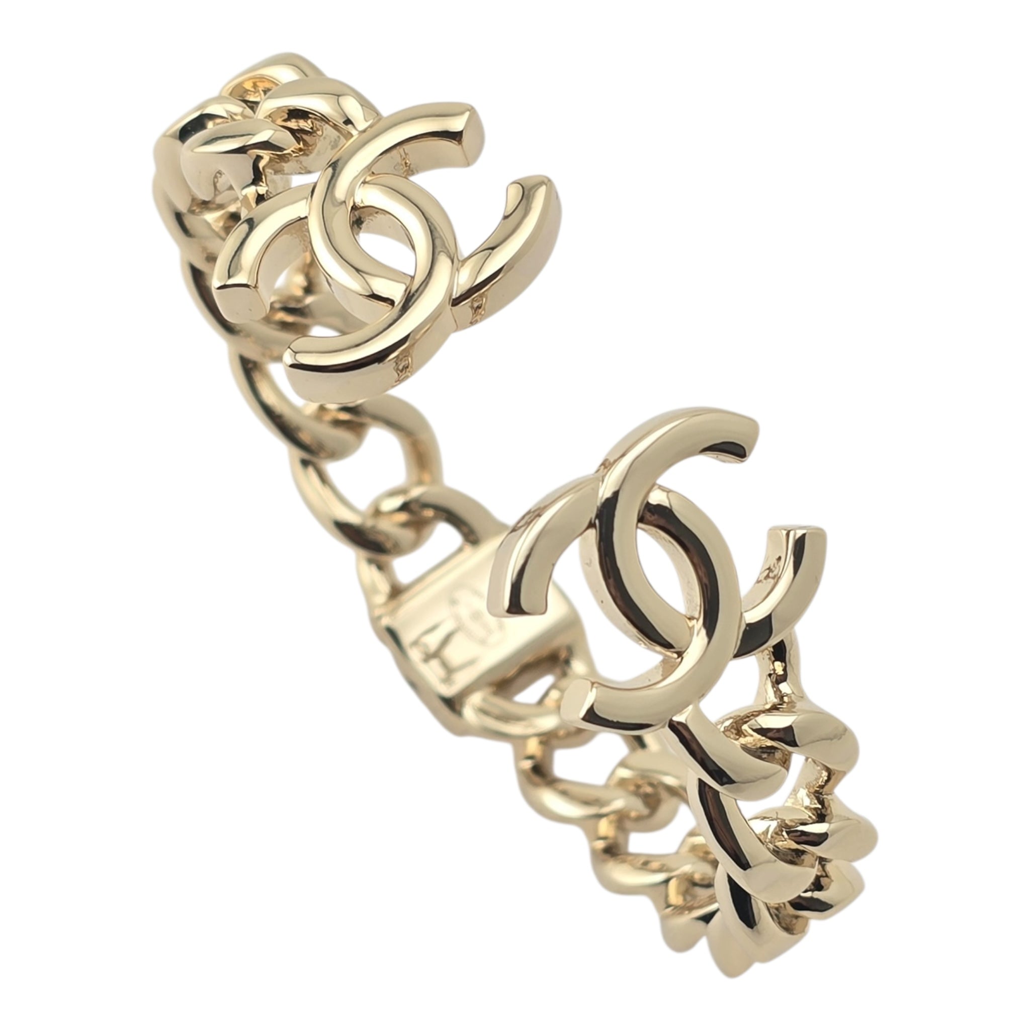Chanel CC Metal Chain Link Gold Bracelet 2022 CHANEL