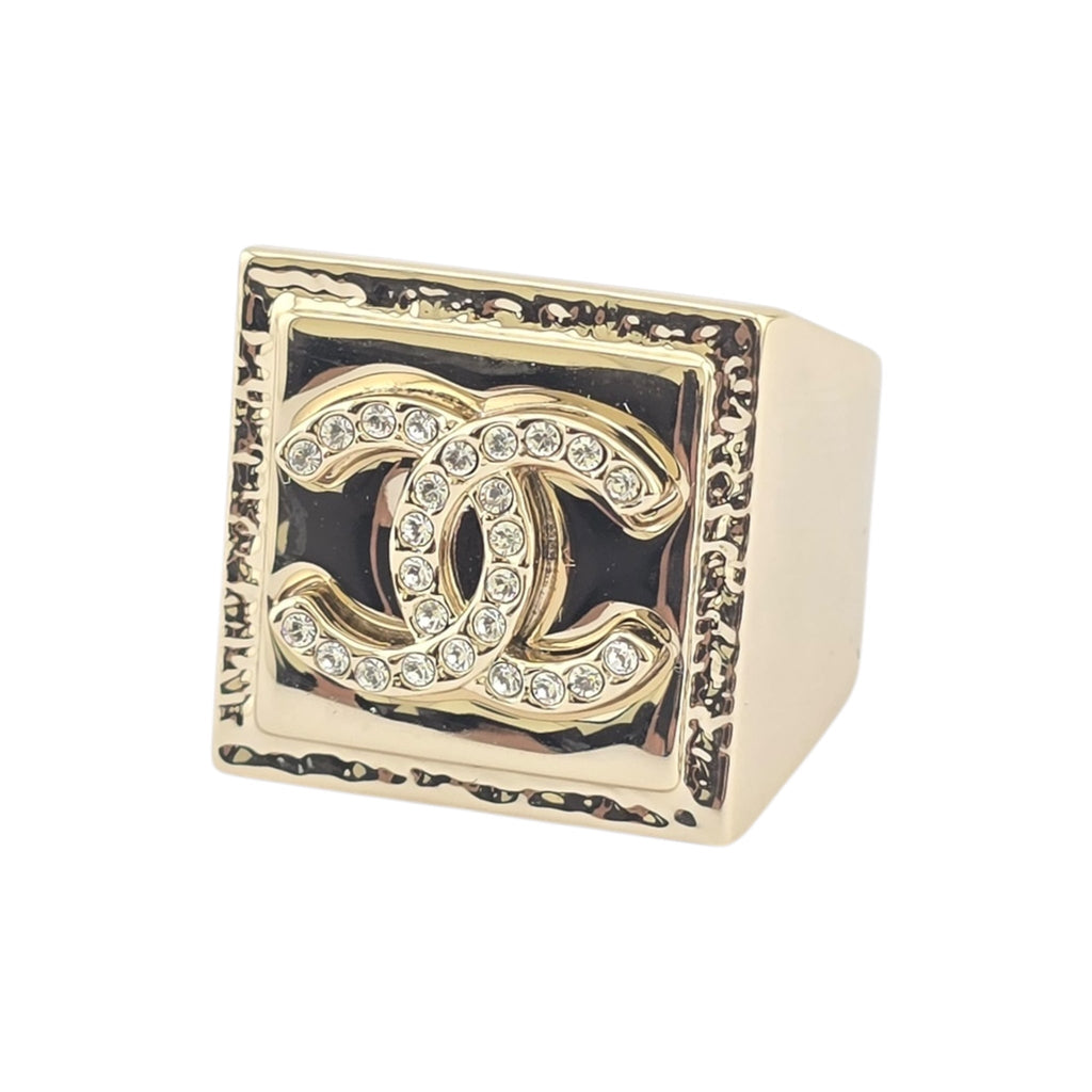 Chanel CC Gold Square Ring 2023 CHANEL