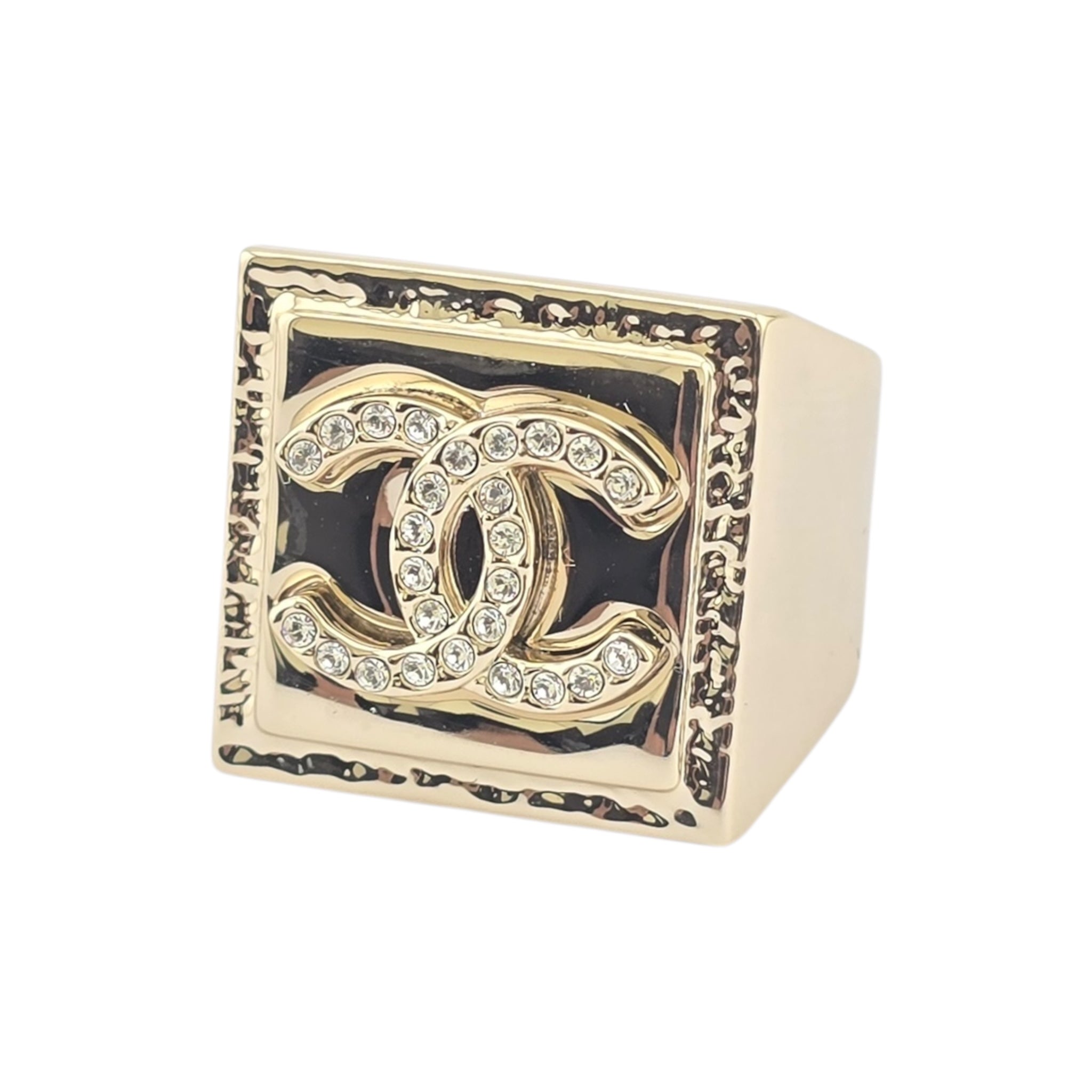 Chanel CC Gold Square Ring 2023 CHANEL