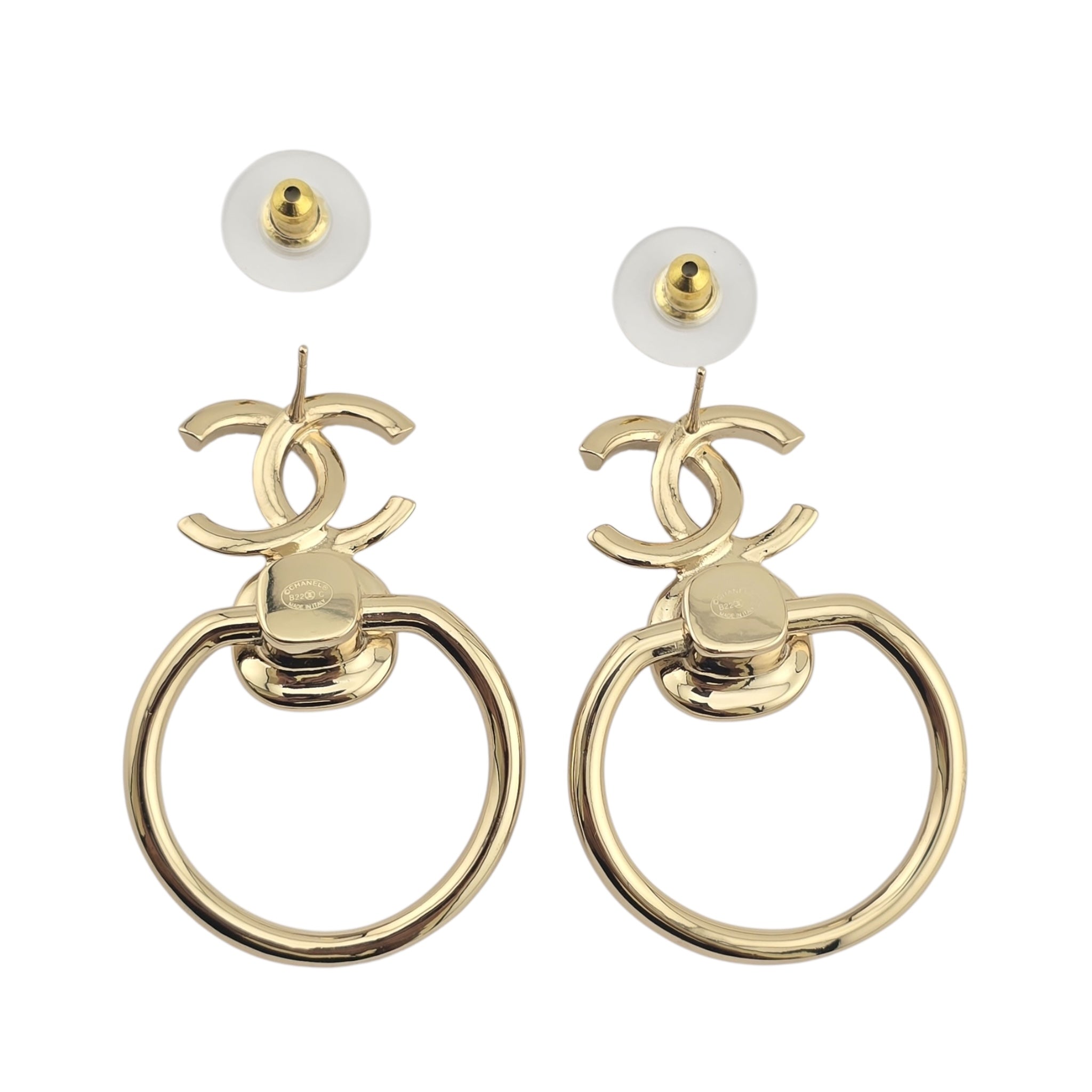Chanel CC Gold Faux Pearl Earrings 2022 CHANEL