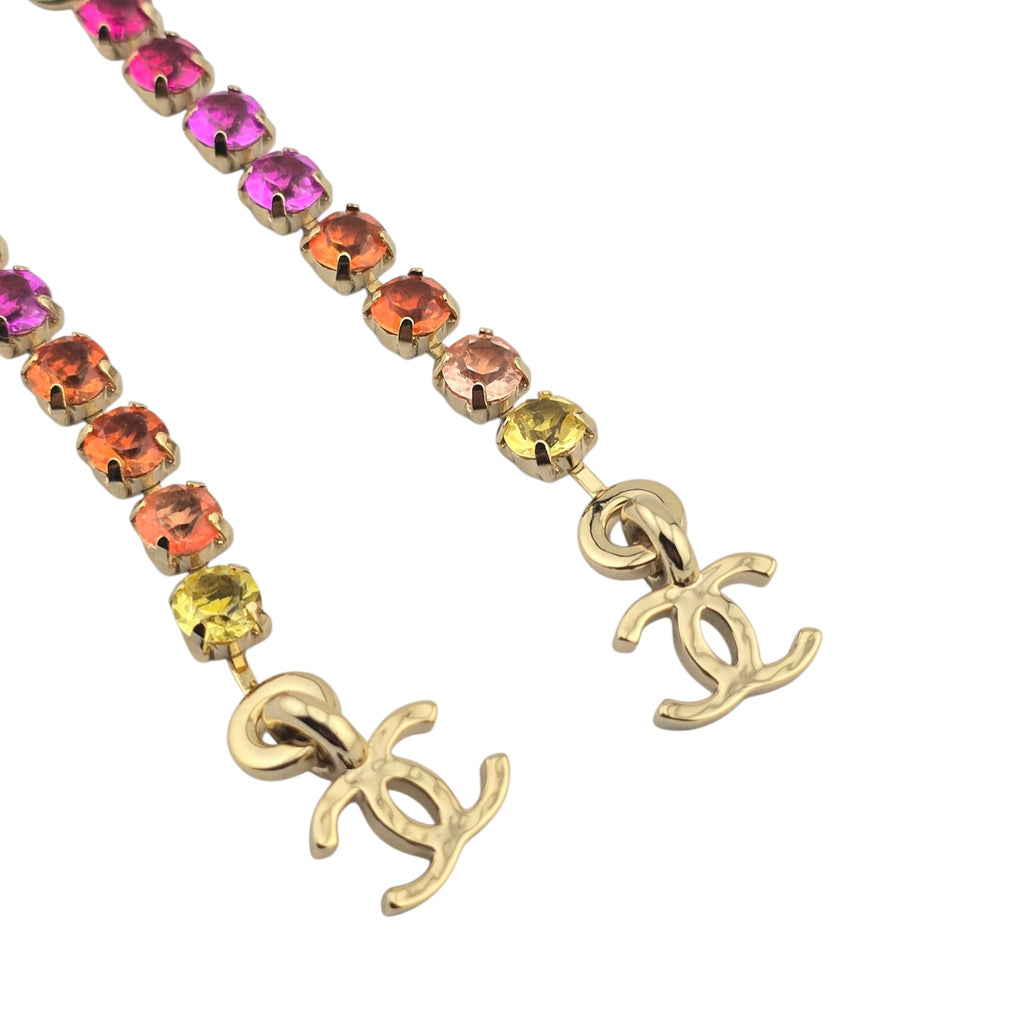 Chanel CC Rainbow Crystal Earrings A24 CHANEL