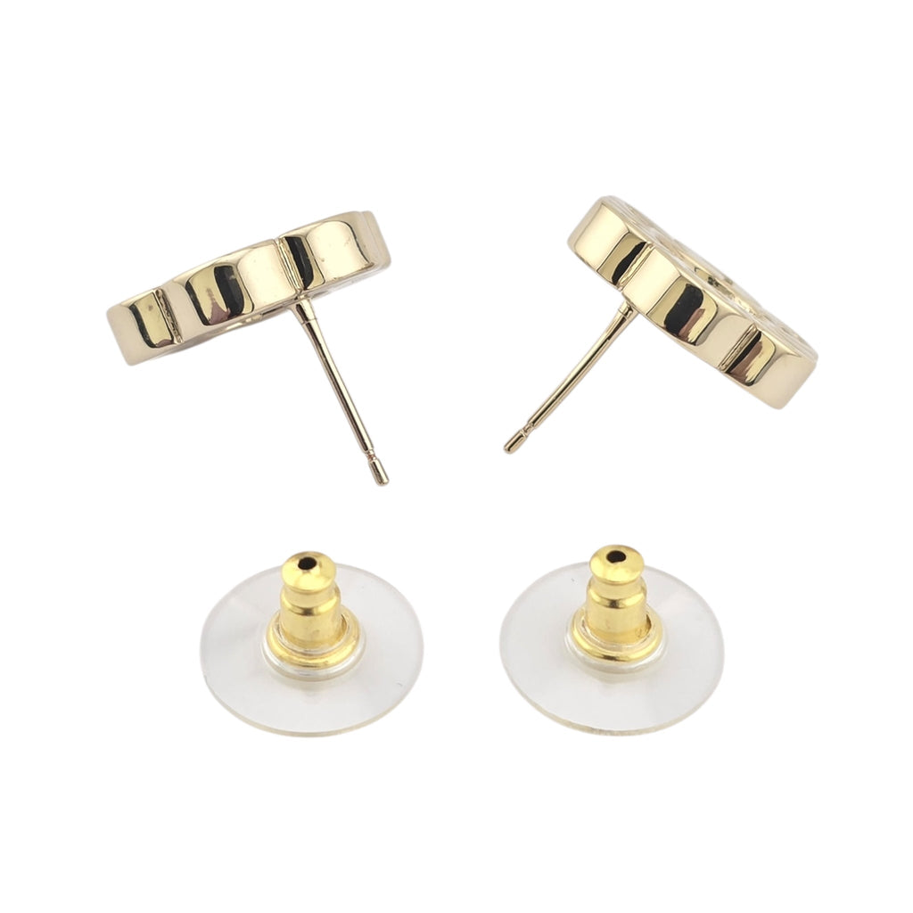 Chanel Logo Button Gold Earrings 2025 CHANEL