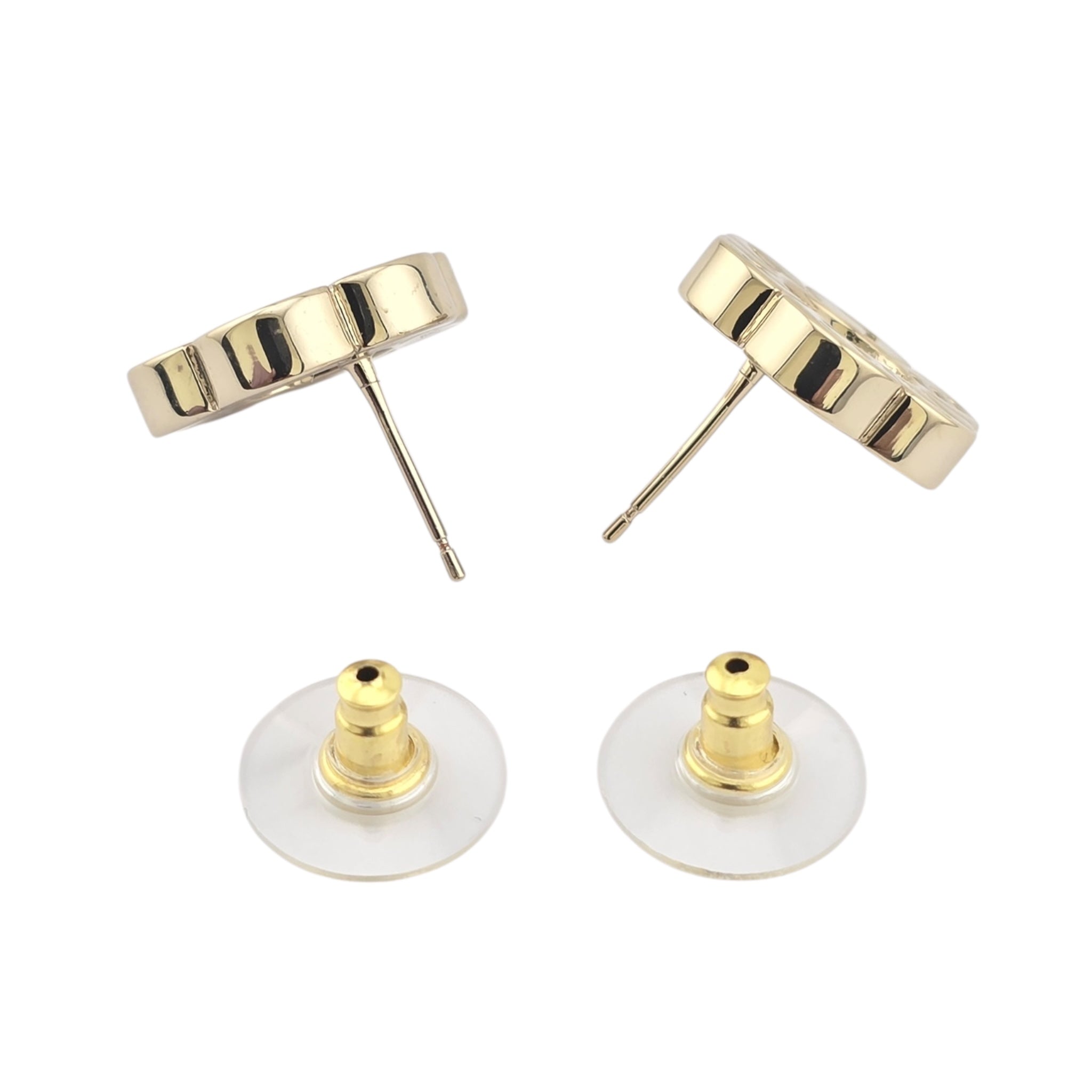 Chanel Logo Button Gold Earrings 2025 CHANEL