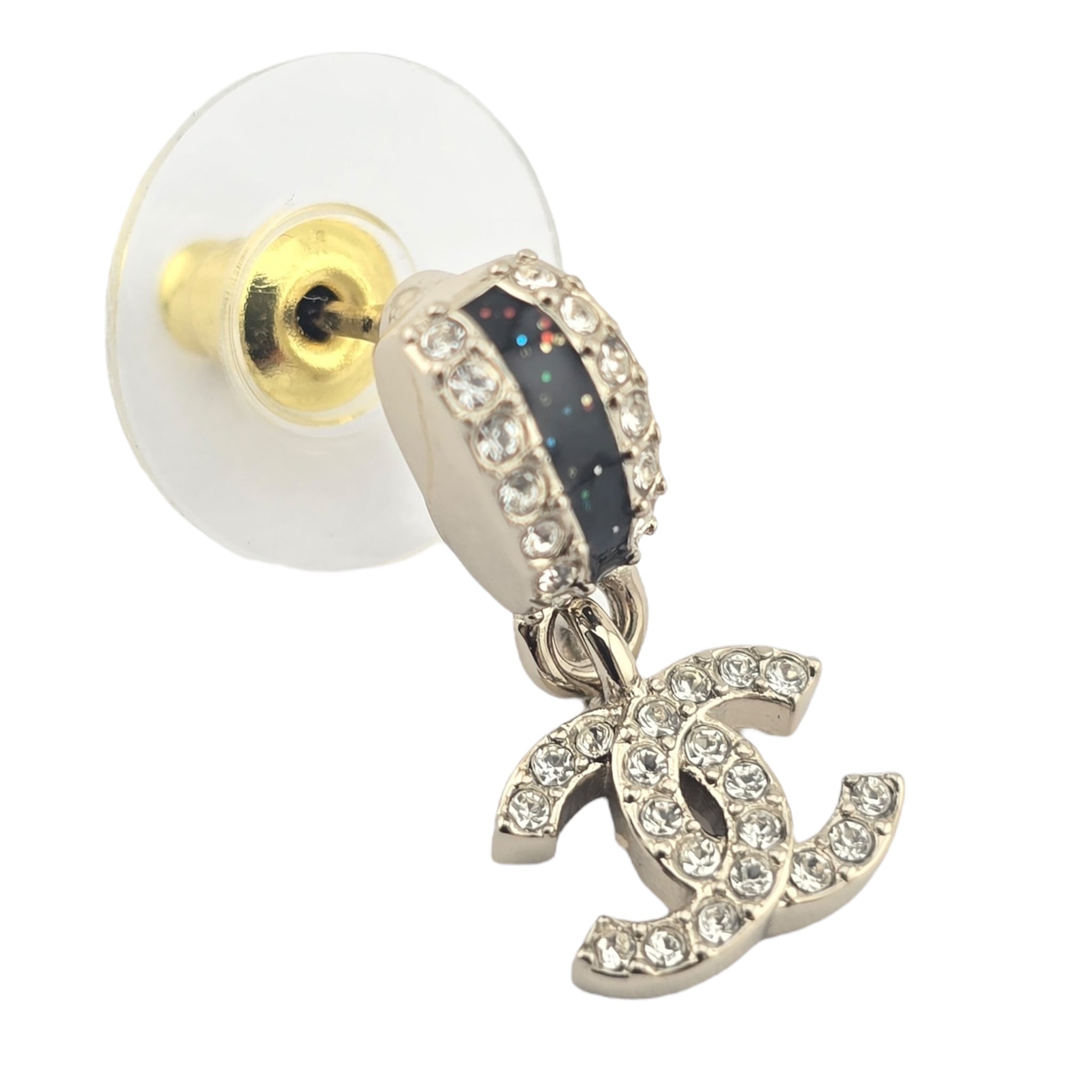 Chanel CC Gold Metallic Enamel Earrings 2025 CHANEL