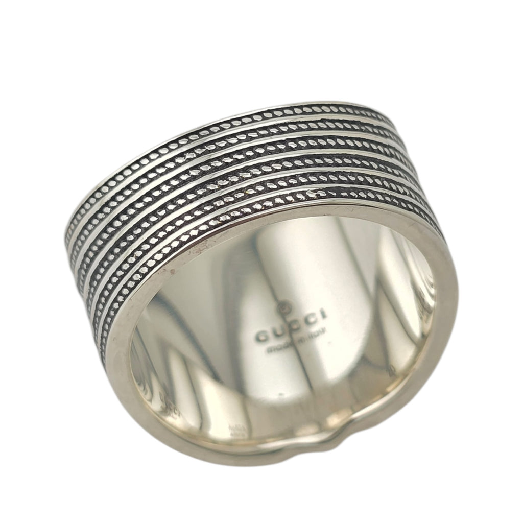 GUCCI Interlocking G Flower Sterling Silver Ring GUCCI