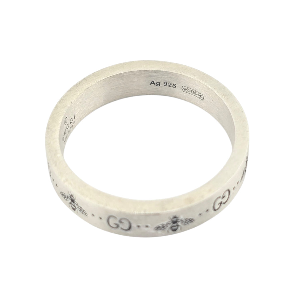 GUCCI GG Bee Motif Sterling Silver Ring GUCCI