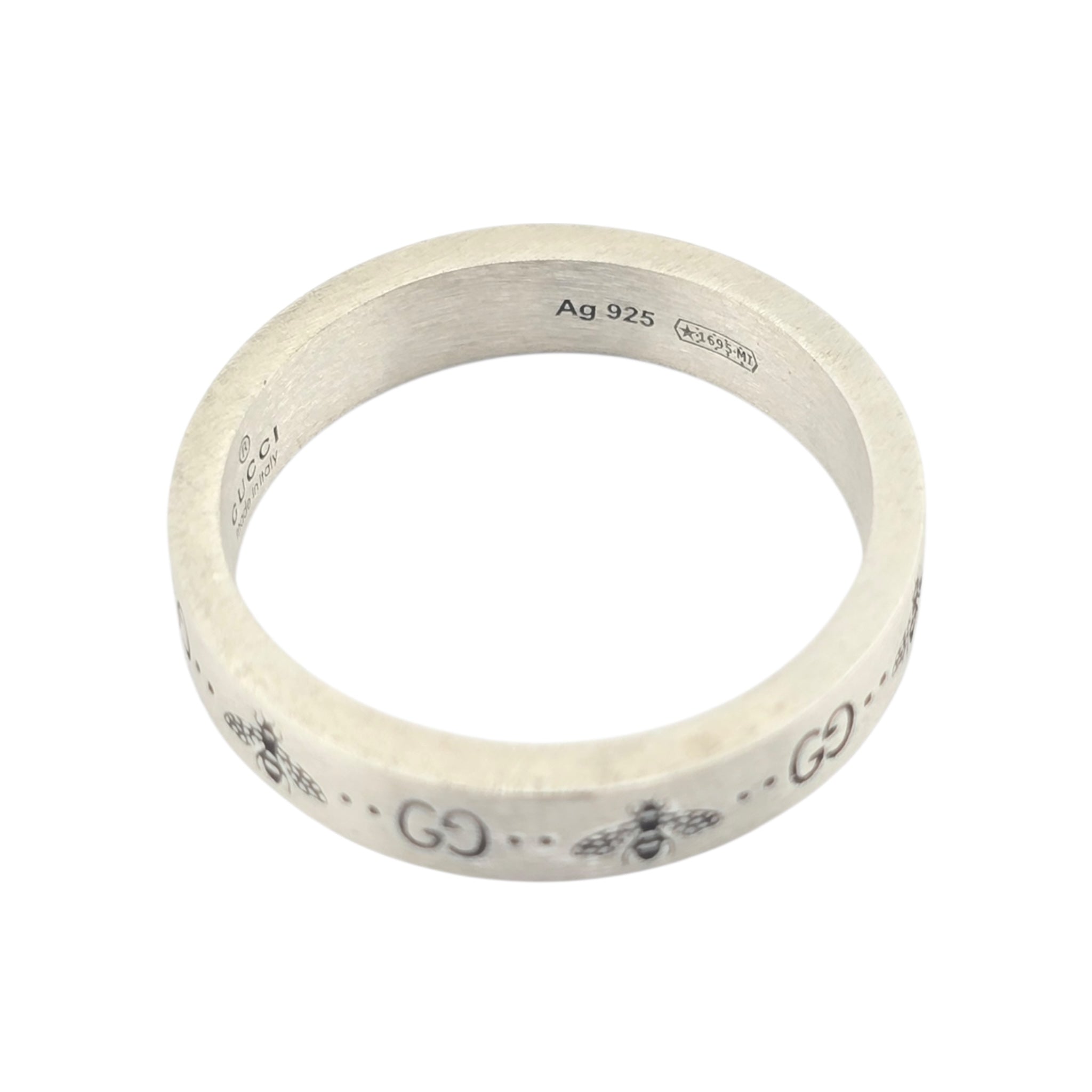 GUCCI GG Bee Motif Sterling Silver Ring GUCCI