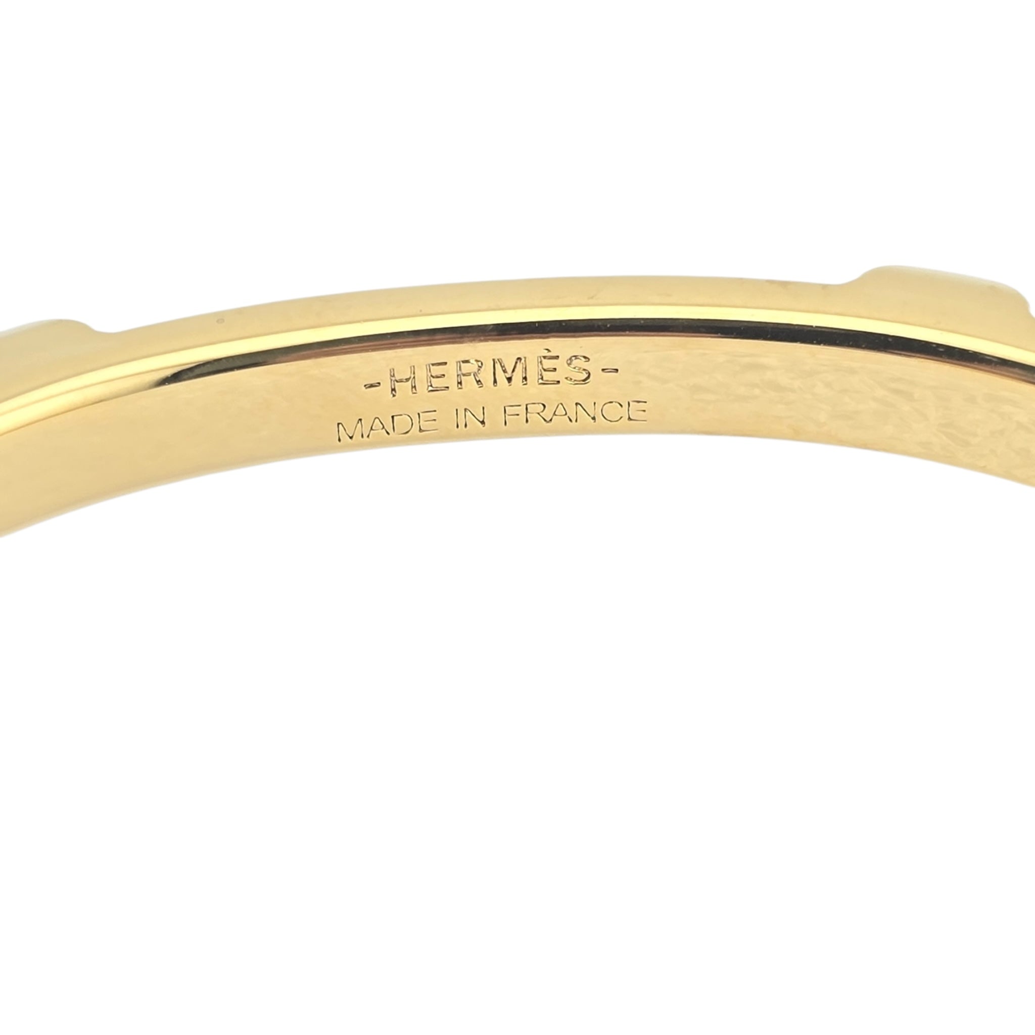 Hermes Athena Red Gold Leather Bracelet HERMES